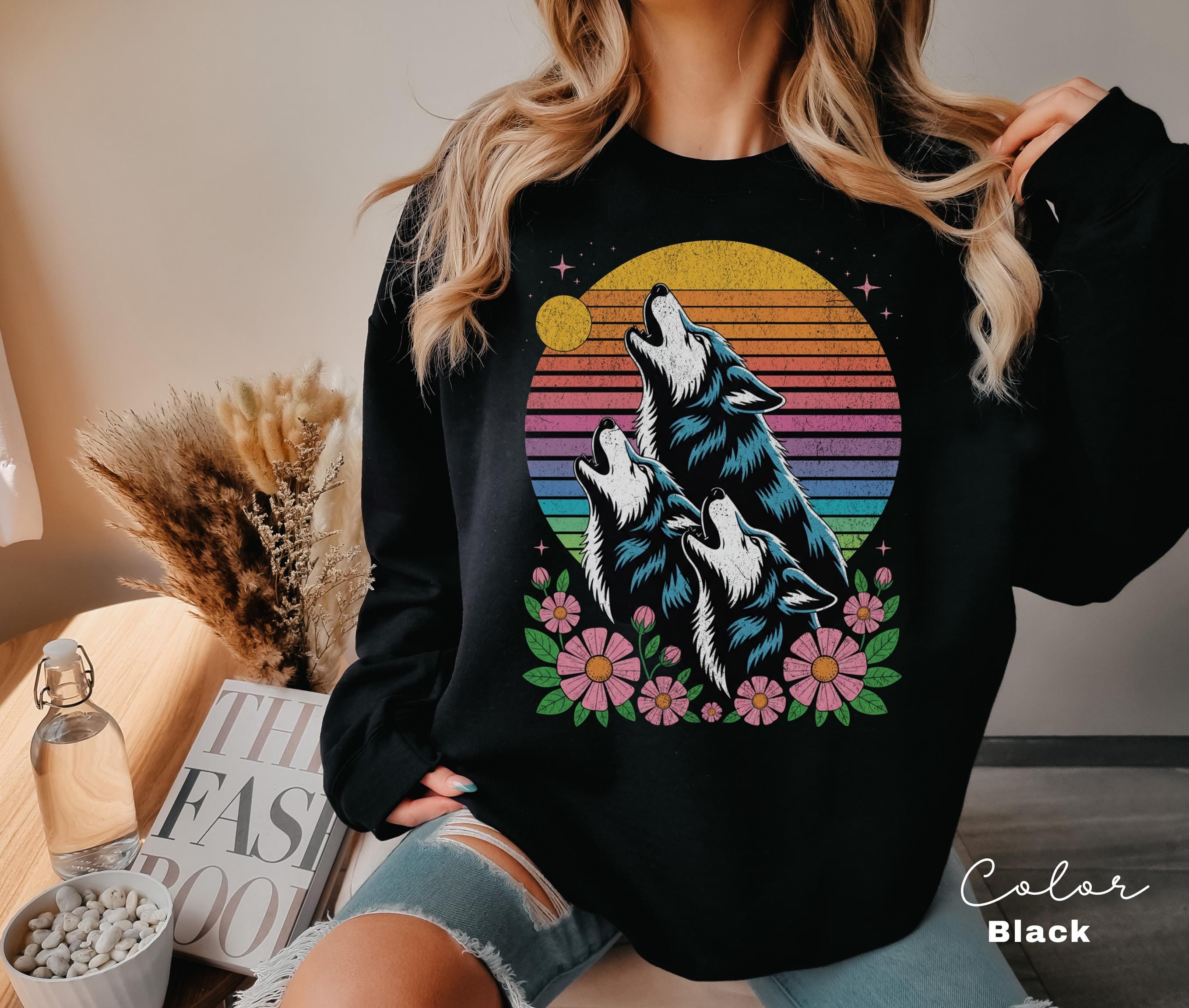 Retro Wolf 90s T-Shirt, Nature Vintage Wildlife Tee
