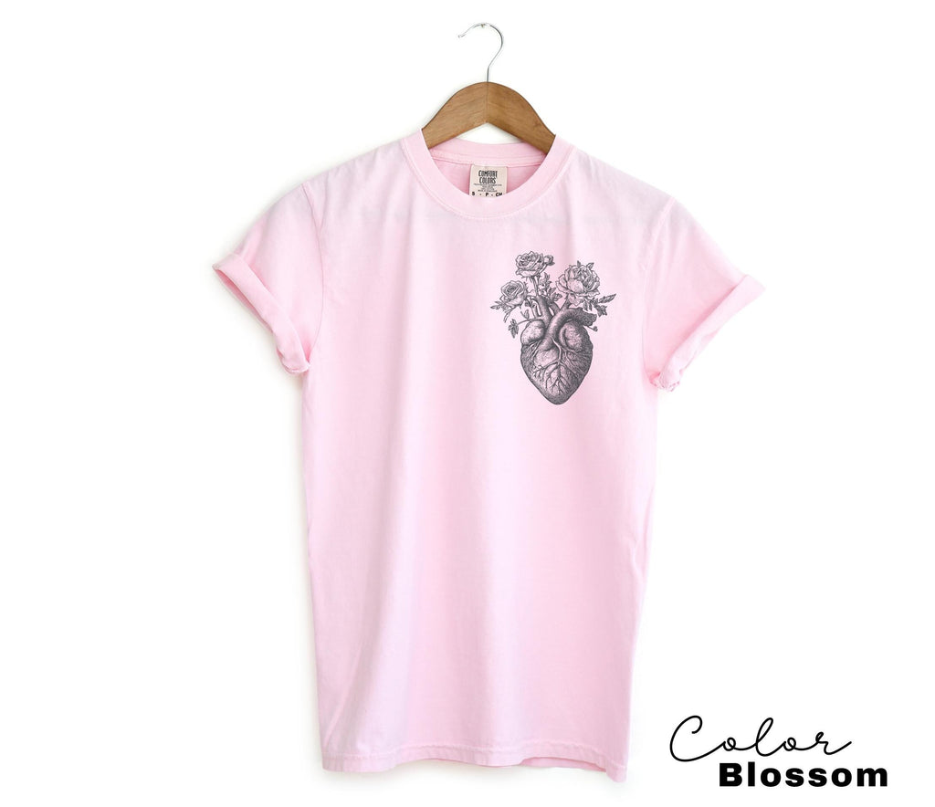 Floral Heart Shirt, Cardiac Nurse Gift, RN Shirt, Nursing School Grad