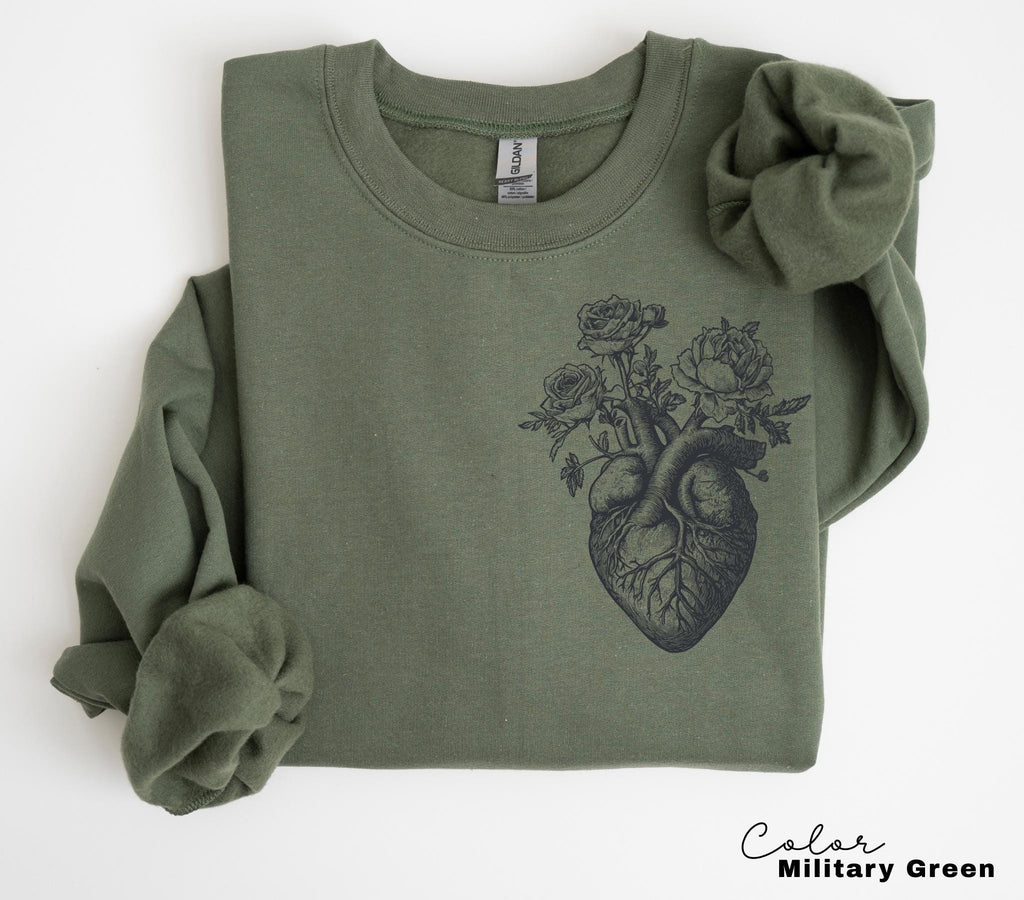 Floral Heart Cardiac Nurse Gift T-Shirt or Sweatshirt
