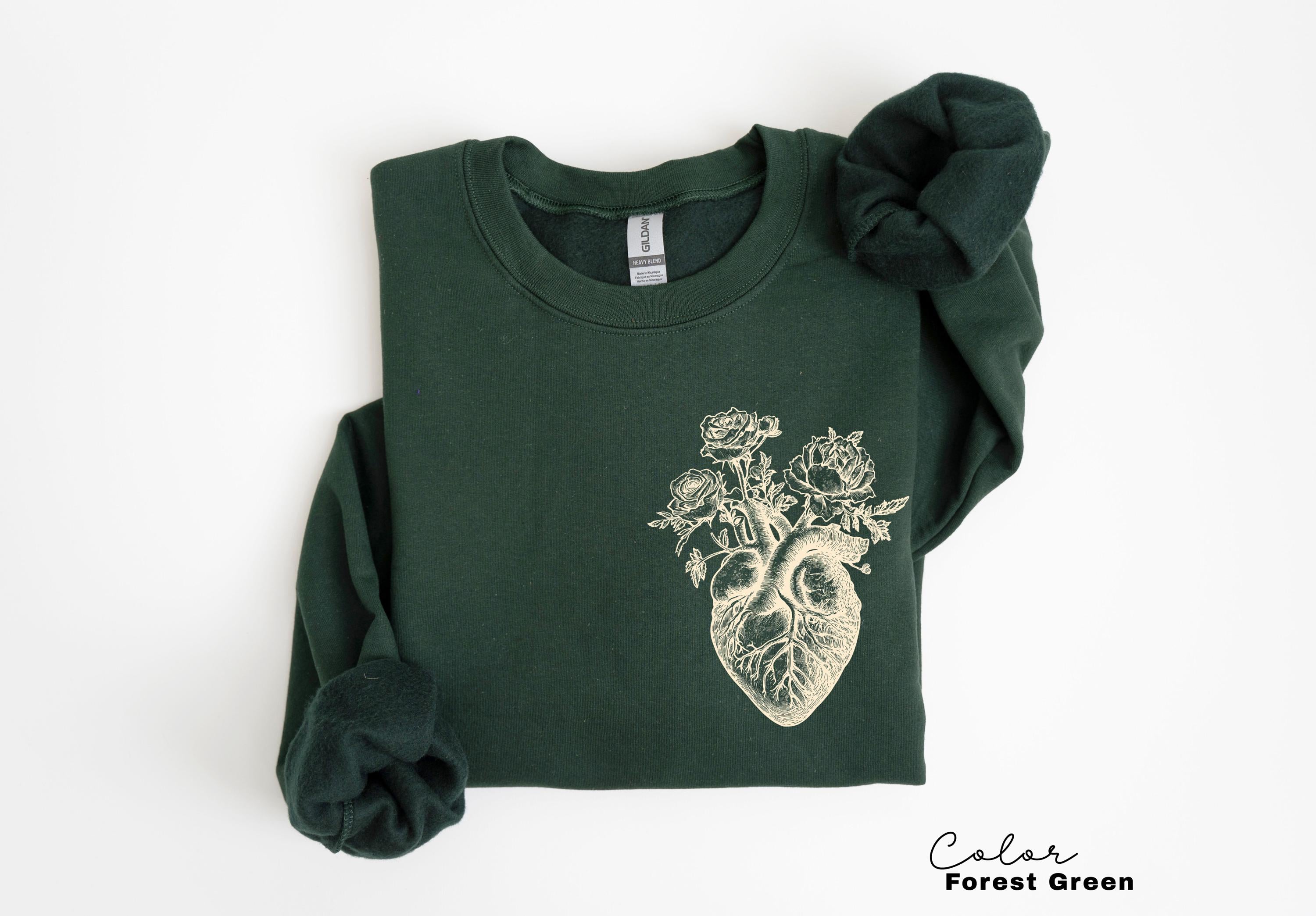 Floral Heart Cardiac Nurse Gift T-Shirt or Sweatshirt