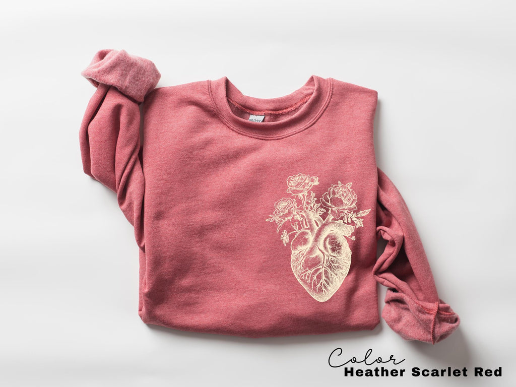 Floral Heart Cardiac Nurse Gift T-Shirt or Sweatshirt