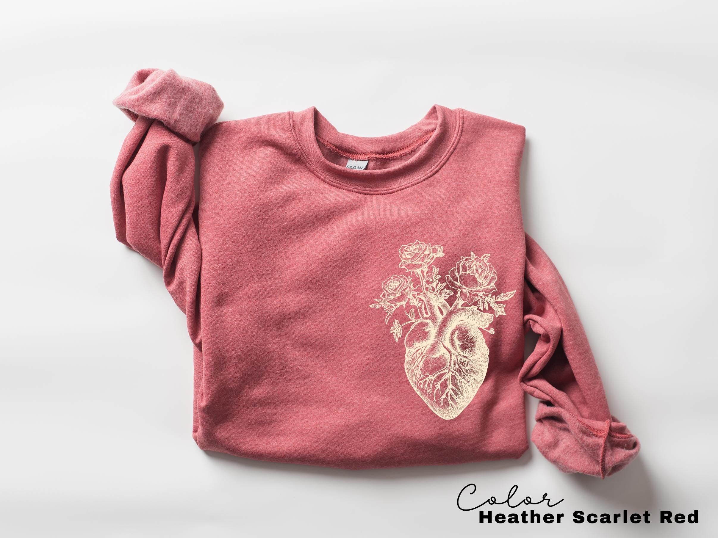 Floral Heart Cardiac Nurse Gift T-Shirt or Sweatshirt