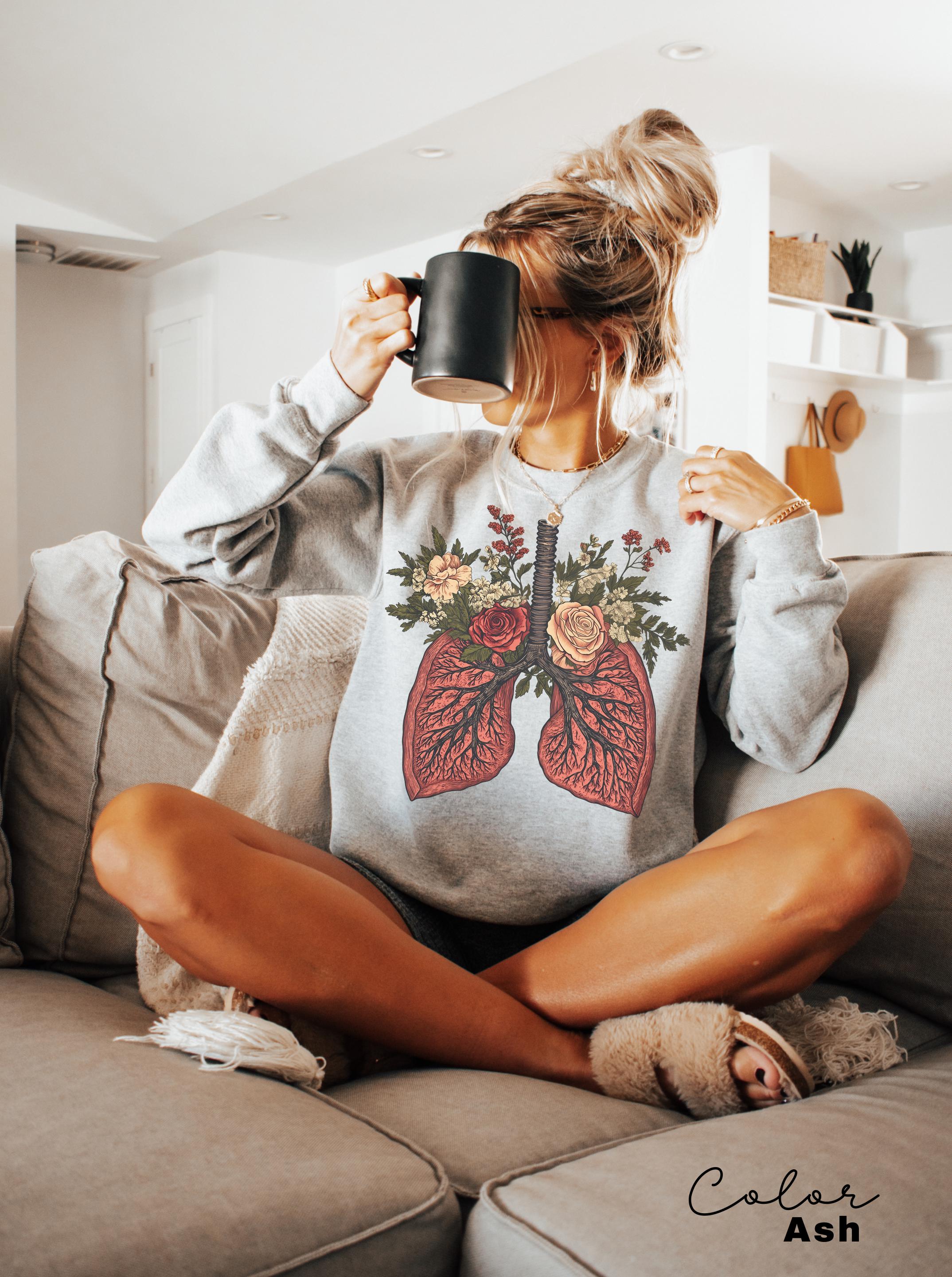 Nurse Flower Shirt, Floral Lungs Shirt, Cardiac Nurse Gift, RN Shirt, Nursing School Grad