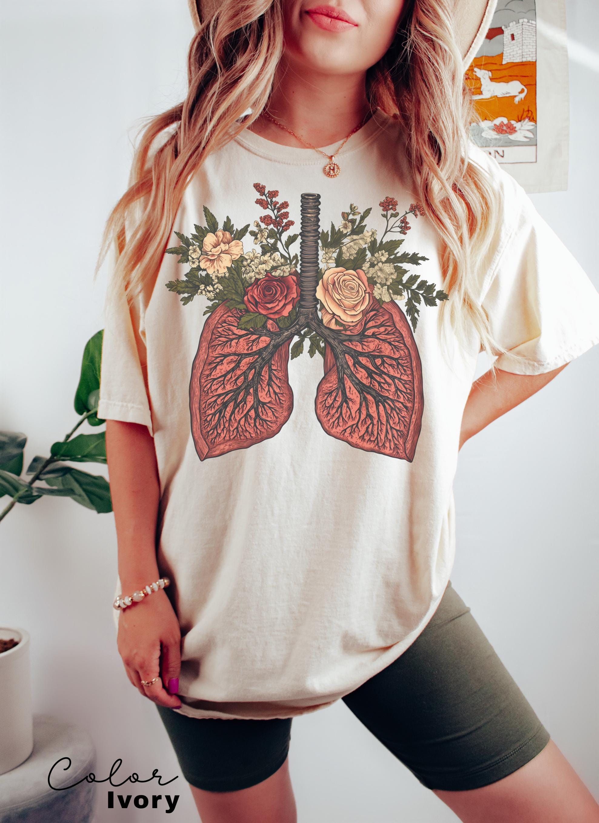 Nurse Flower Shirt, Floral Lungs Shirt, Cardiac Nurse Gift, RN Shirt, Nursing School Grad
