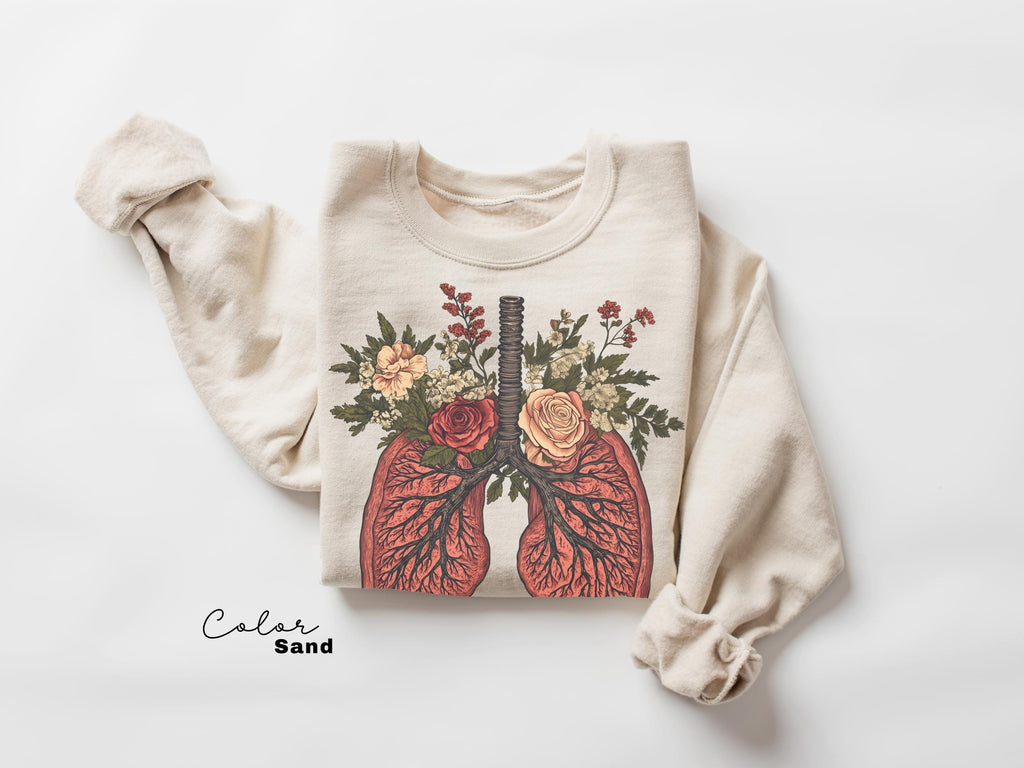 Nurse Flower Shirt, Floral Lungs Shirt, Cardiac Nurse Gift, RN Shirt, Nursing School Grad