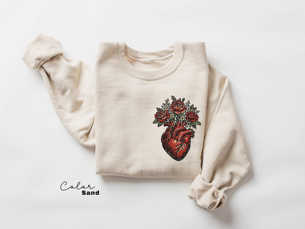 Anatomical Floral Heart Shirt, Cardiac Nurse Gift, RN Shirt, Nursing School Grad