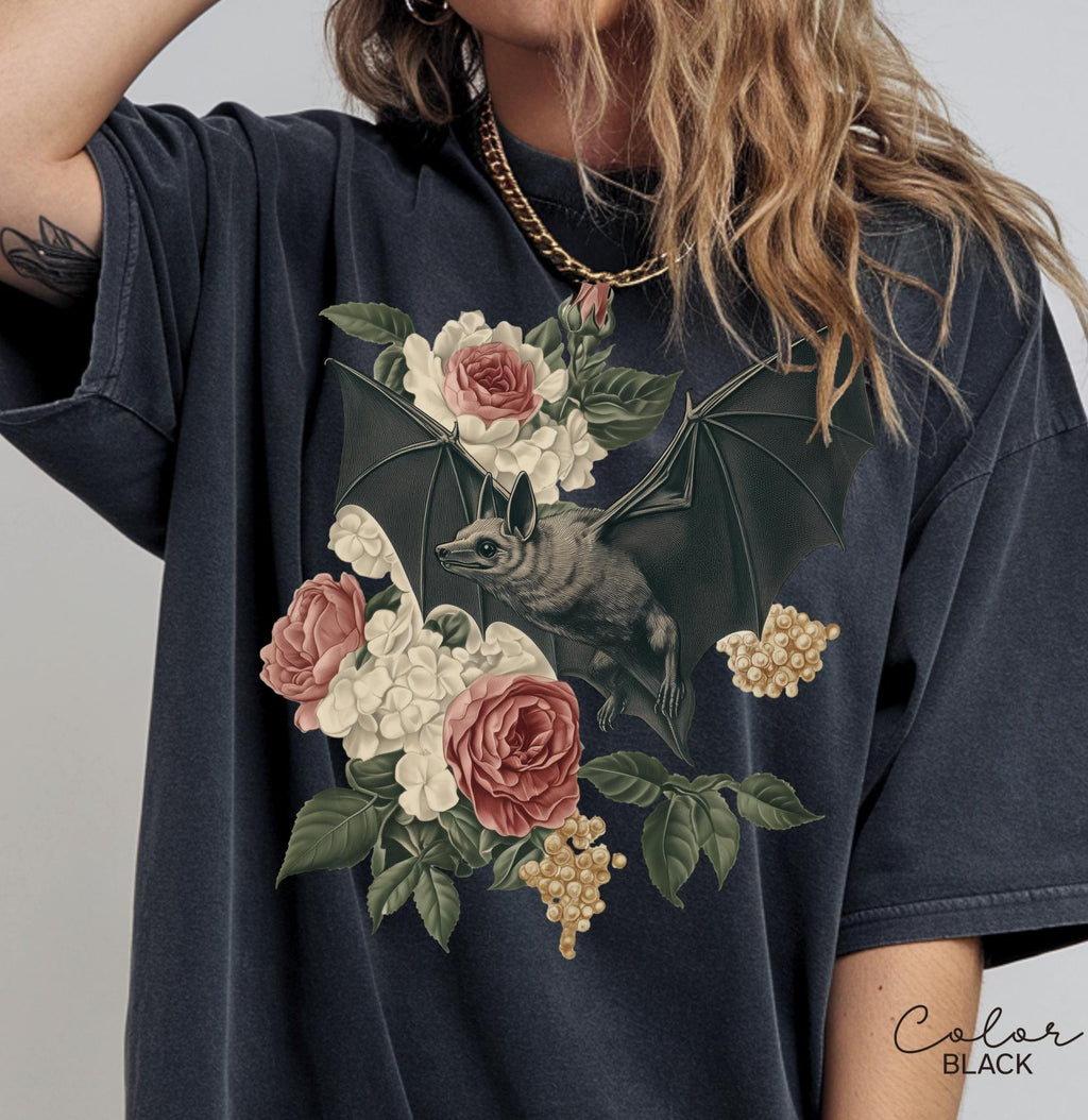 Dark Academia Bat Shirt, Gothic Cottagecore Graphic Tee, Bats 90s T Shirt, Goblincore Sweatshirt