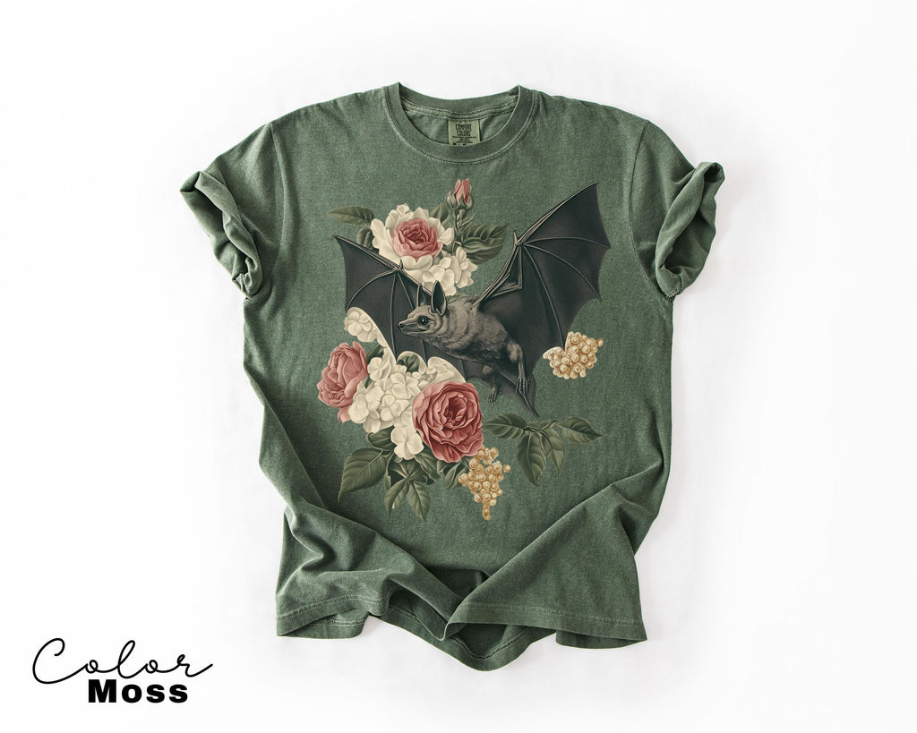 Dark Academia Bat Shirt, Gothic Cottagecore Graphic Tee, Bats 90s T Shirt, Goblincore Sweatshirt