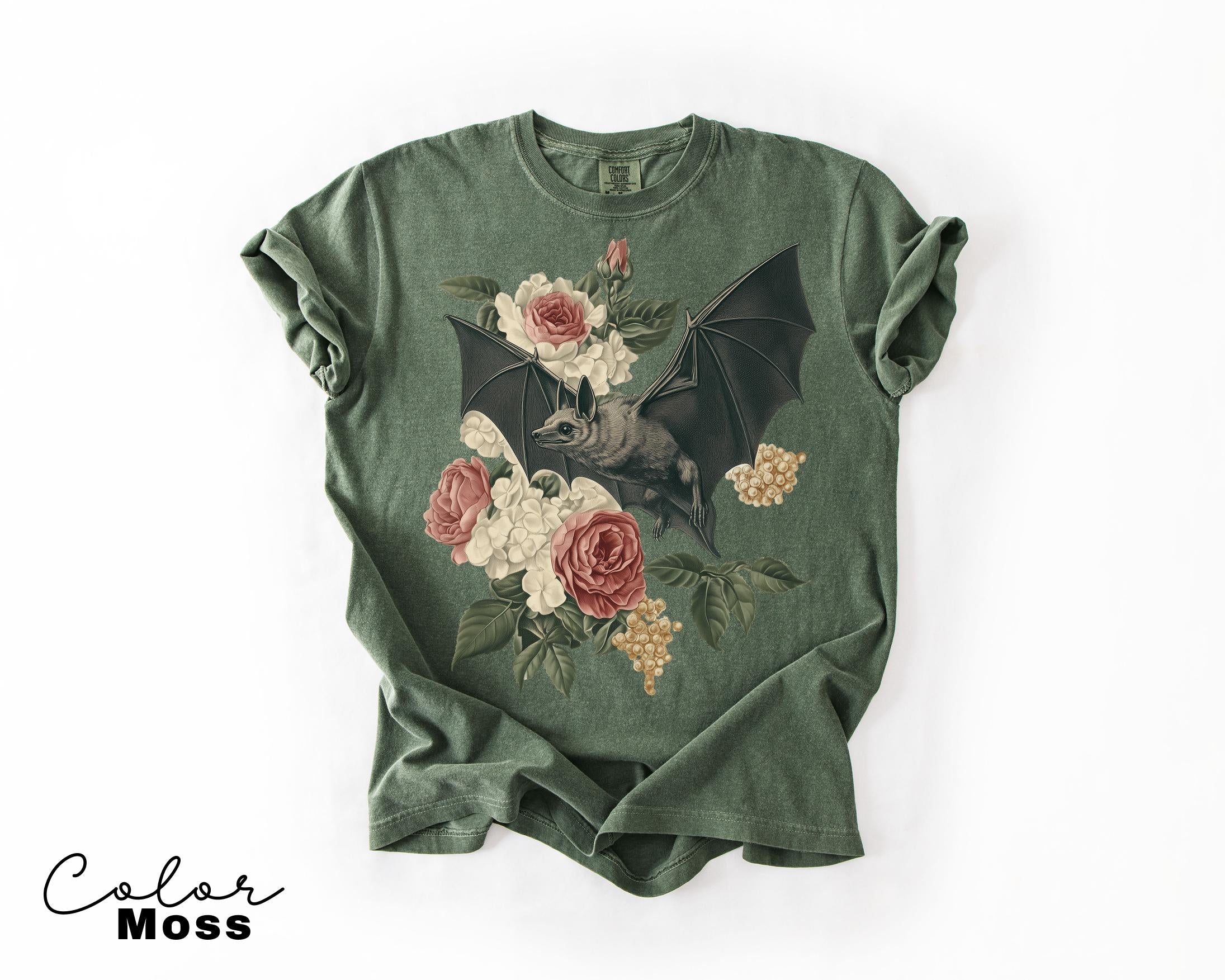 Dark Academia Bat Shirt, Gothic Cottagecore Graphic Tee, Bats 90s T Shirt, Goblincore Sweatshirt