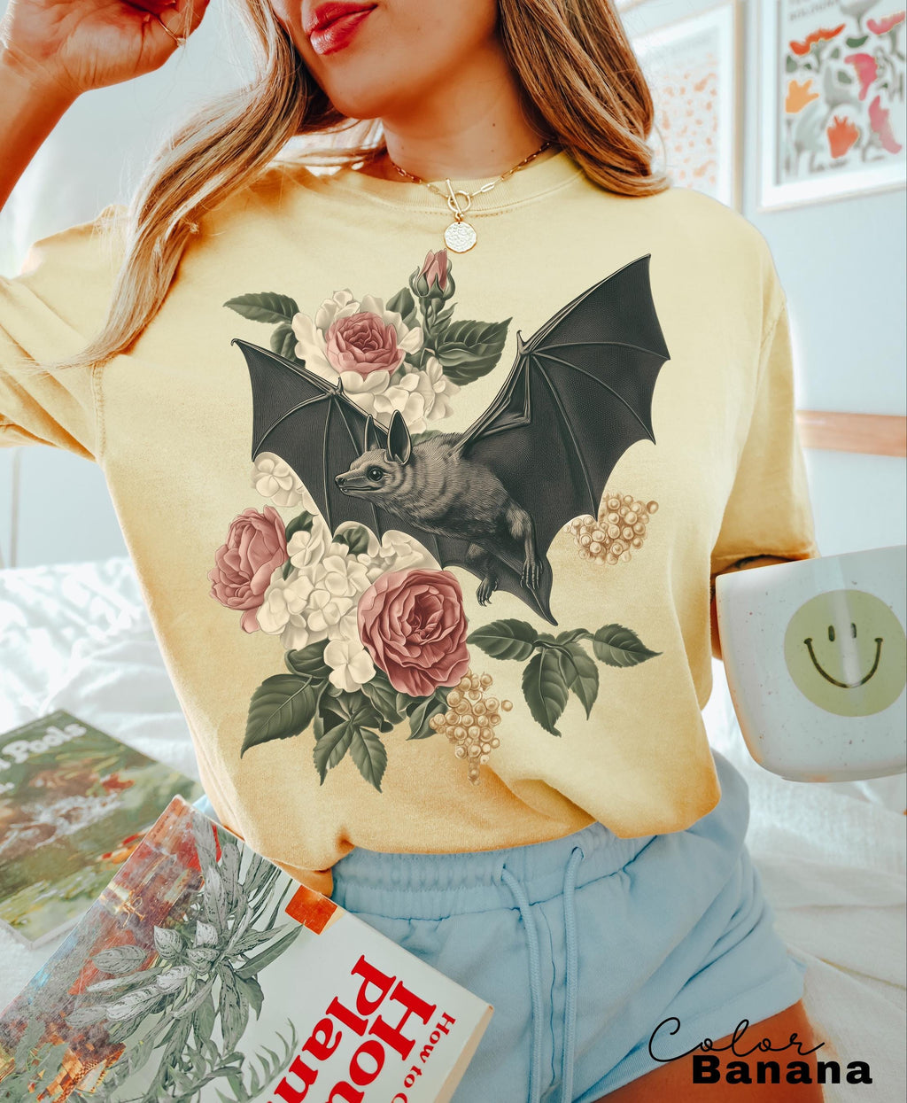 Dark Academia Bat Shirt, Gothic Cottagecore Graphic Tee