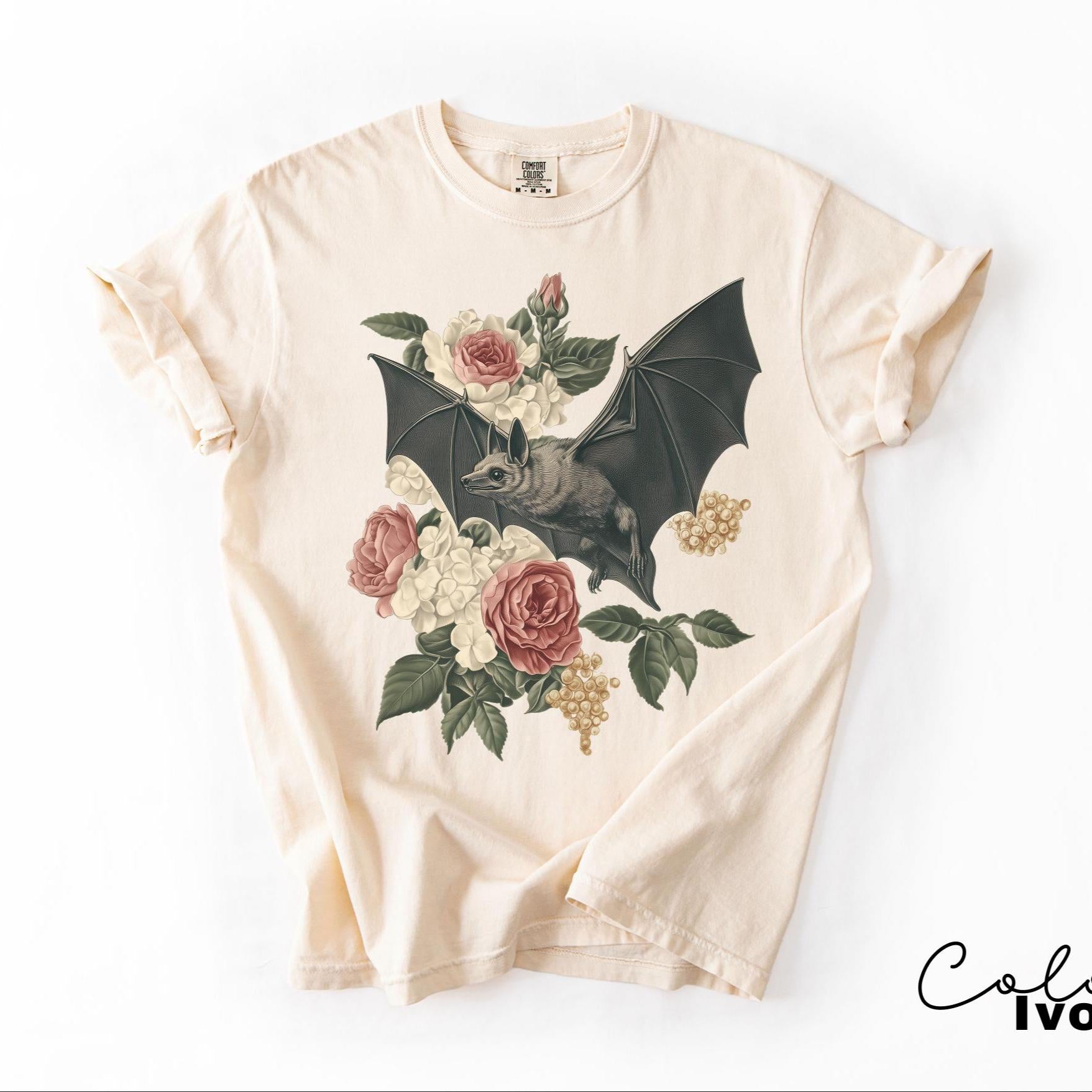 Dark Academia Bat Shirt, Gothic Cottagecore Graphic Tee, Bats 90s T Shirt, Goblincore Sweatshirt