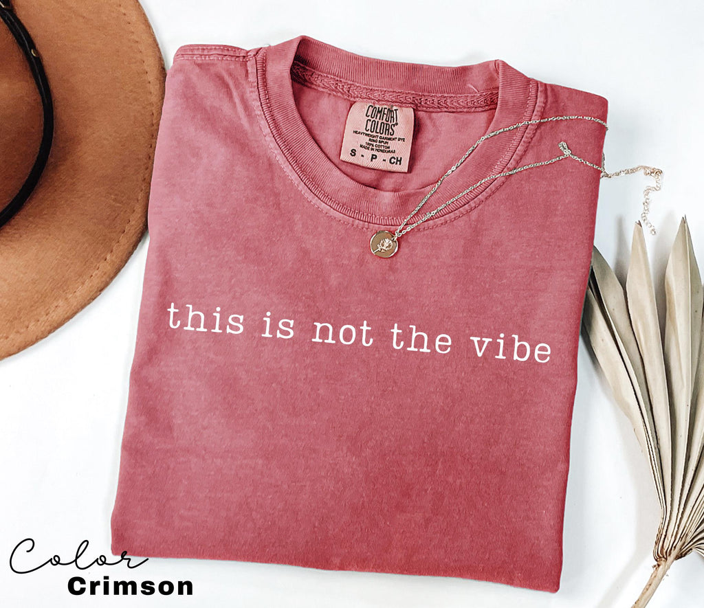 Comfort Colors Not the Vibe Shirt, Sarcastic Humor Tee, Funny Meme Shirt, Relatable Quote Shirt, Trendy Humor Shirt, Sarcastic Graphic Tee,