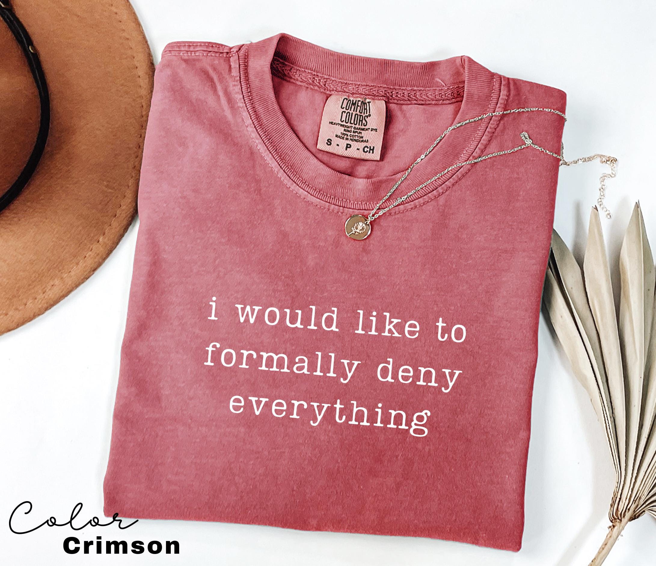 Comfort Colors Deny Everything Shirt, Sarcastic Humor Tee, Funny Meme Shirt, Witty Quote Shirt, Chaotic Humor Shirt, Relatable Humor Tee,