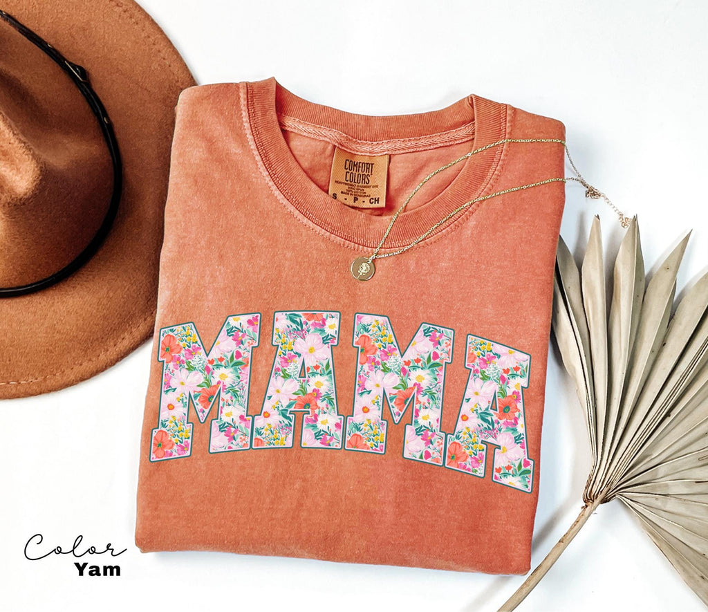 Mama Floral Flower Shirt, Floral Mom Spring Tee, Trendy Women's Sweatshirt