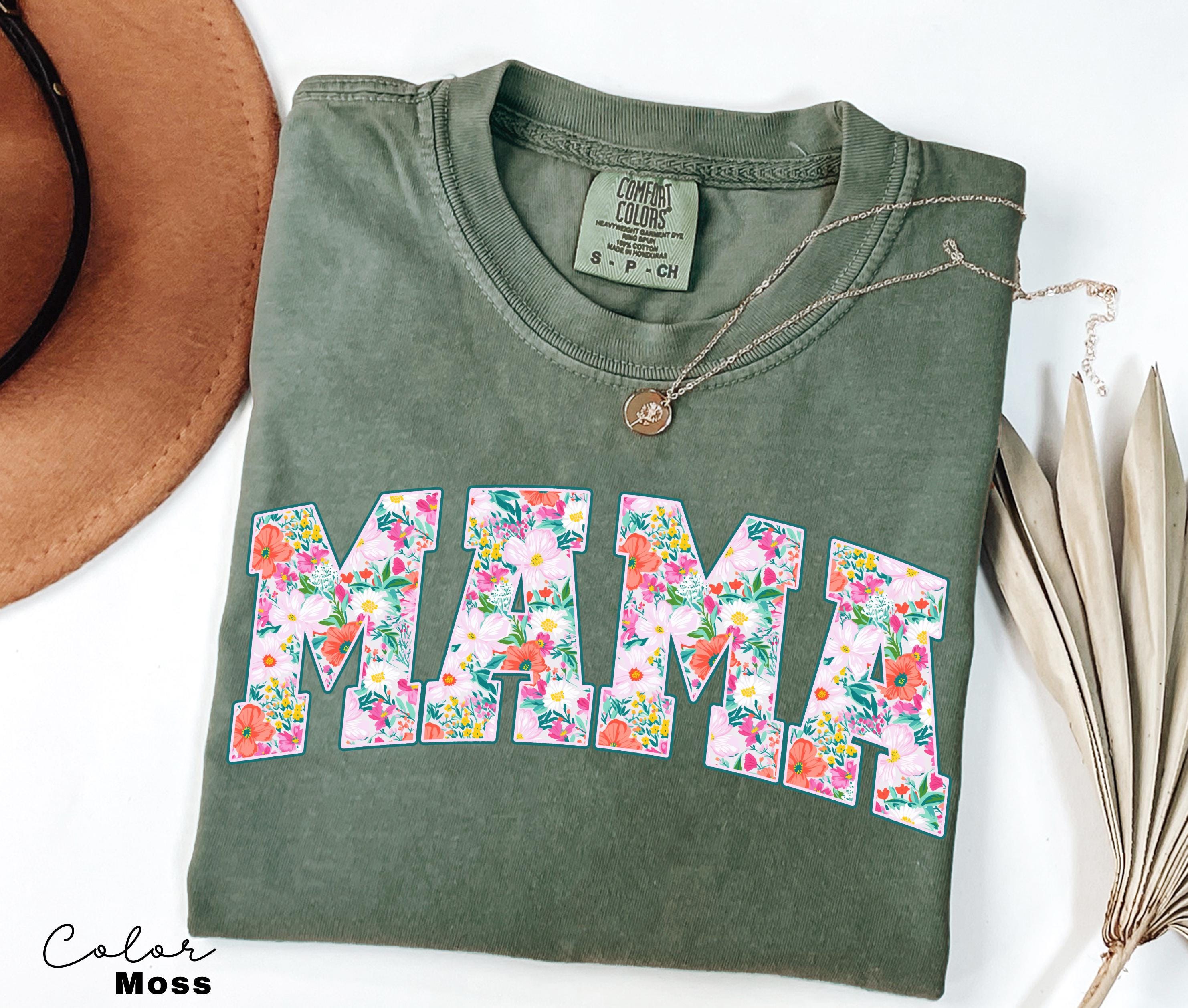 Mama Floral Flower Shirt, Floral Mom Spring Tee, Trendy Mom Sweatshirt, Women's Flower Mama Shirt, Spring Pregnancy Reveal Gift for New Mom