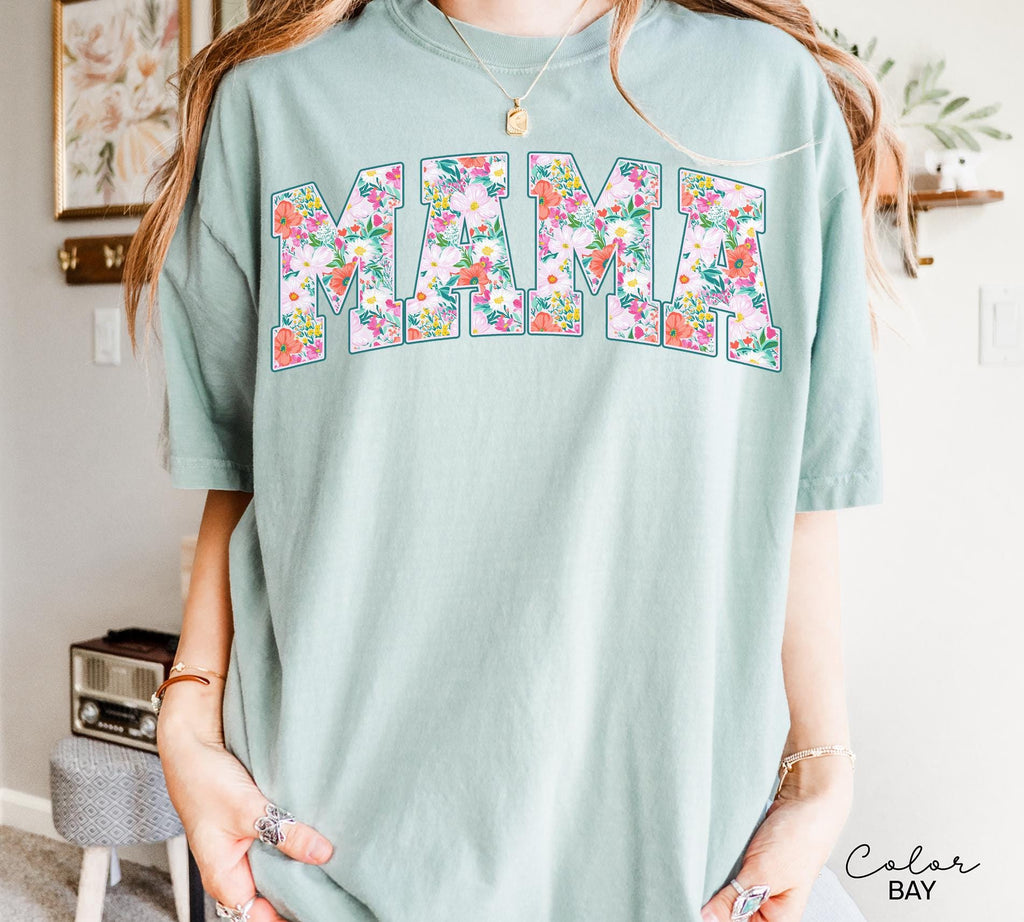 Mama Floral Flower Shirt, Floral Mom Spring Tee, Trendy Women's Sweatshirt