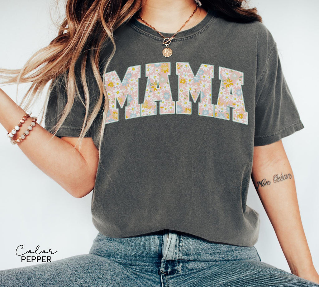 Mama Floral Flower Sweatshirt, Floral Mom Spring, Trendy Mom Sweatshirt, Women's Flower Mama, Spring Pregnancy Reveal Gift for New Mom