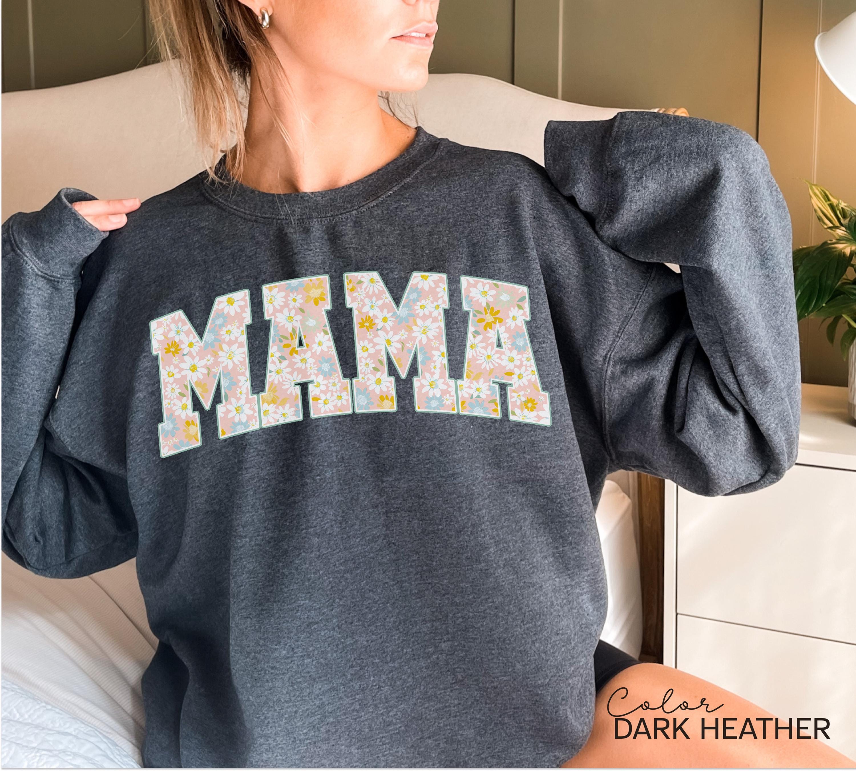 Mama Floral Flower Sweatshirt, Floral Mom Spring Crewneck