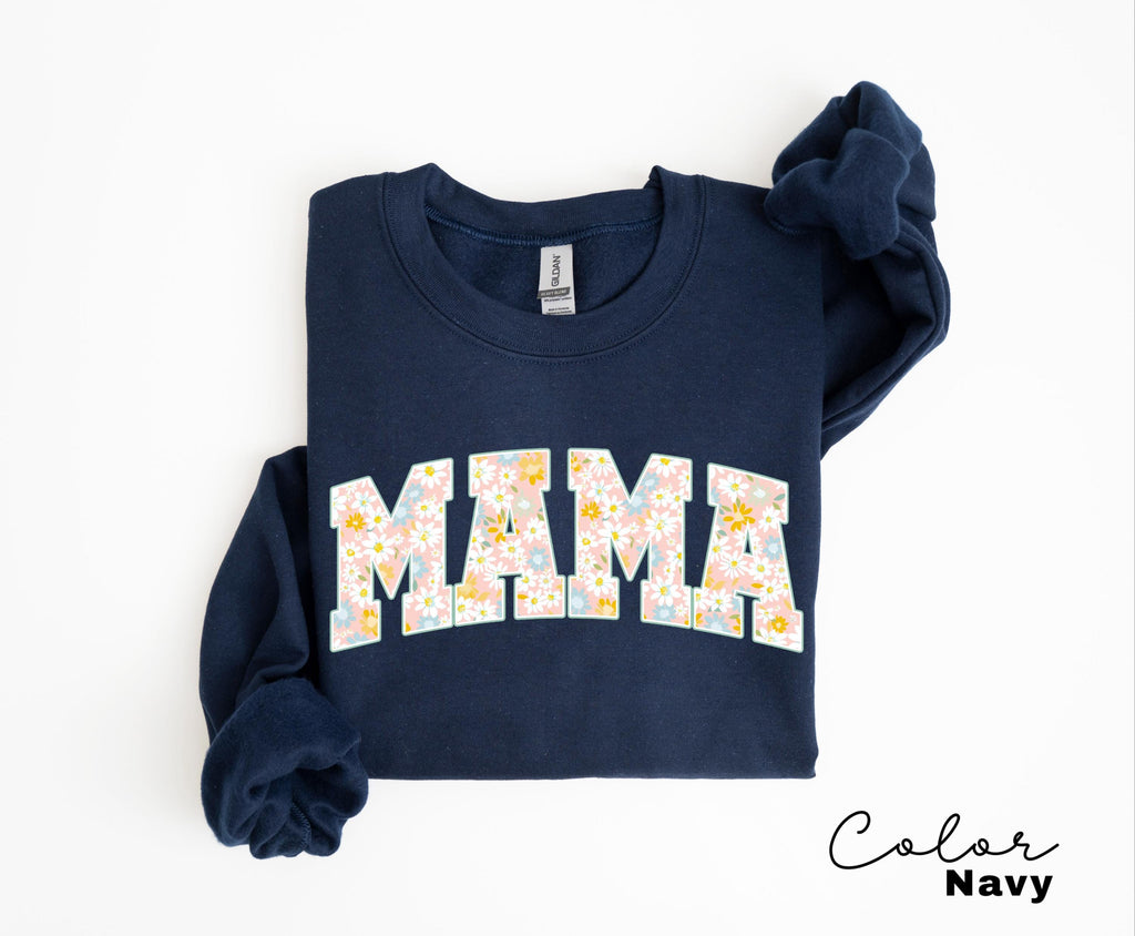 Mama Floral Flower Sweatshirt, Floral Mom Spring Crewneck