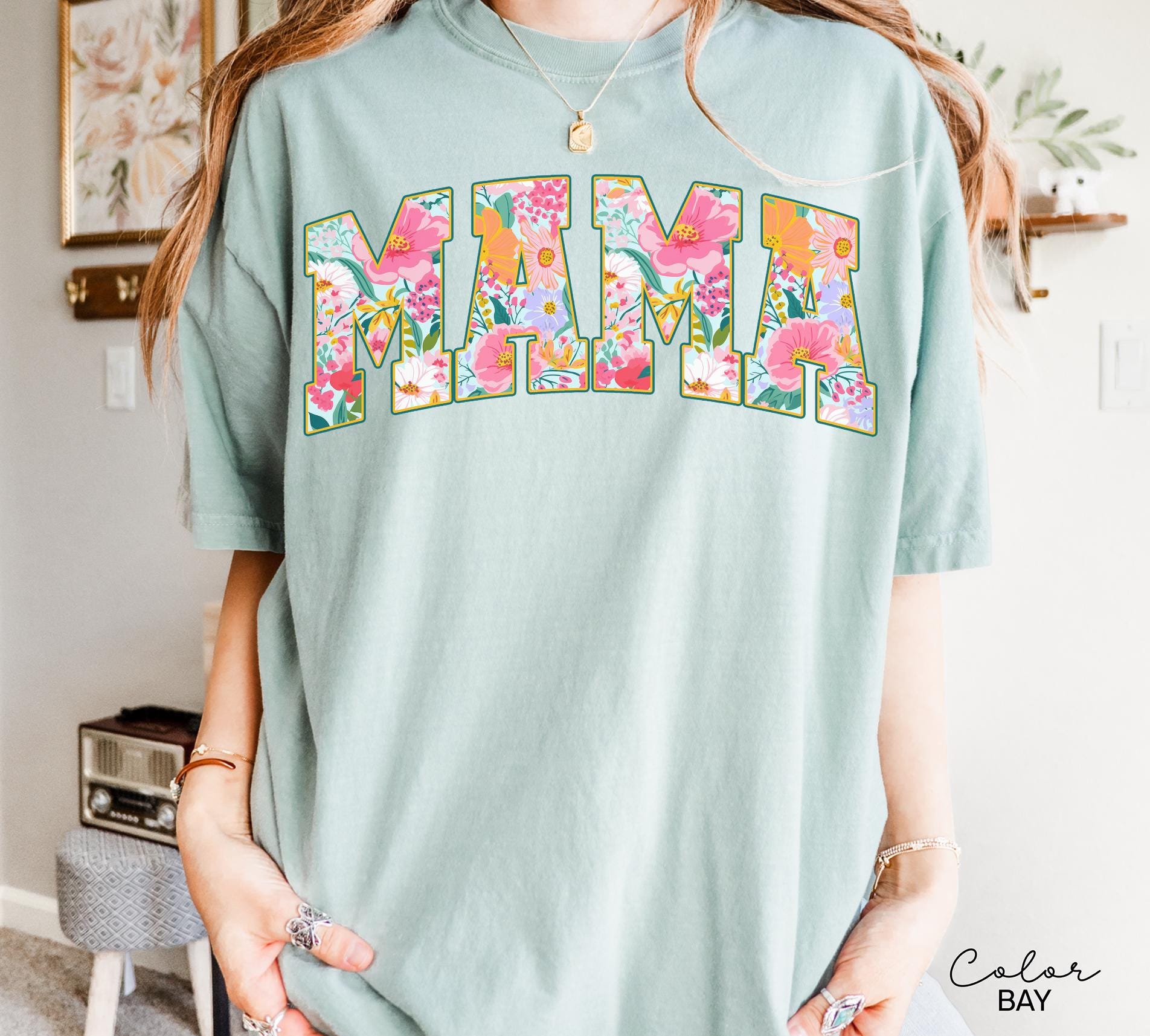 Mama Floral Flower Sweatshirt, Floral Mom Spring, Trendy Mom Sweatshirt, Women's Flower Mama, Spring Pregnancy Reveal Gift for New Mom