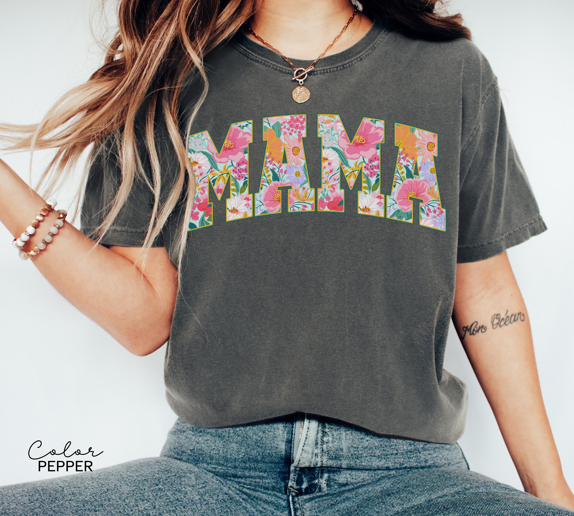 Mama Floral Flower Sweatshirt, Floral Mom Spring, Trendy Mom Sweatshirt, Women's Flower Mama, Spring Pregnancy Reveal Gift for New Mom