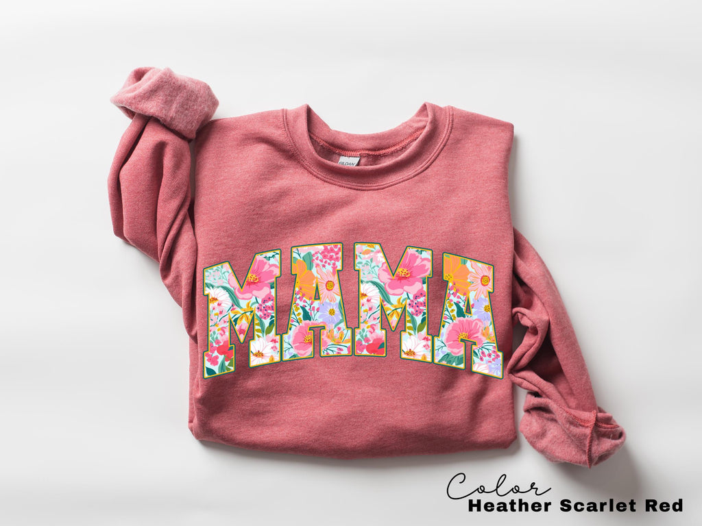 Mama Floral Flower Sweatshirt, Floral Mom Spring Crewneck