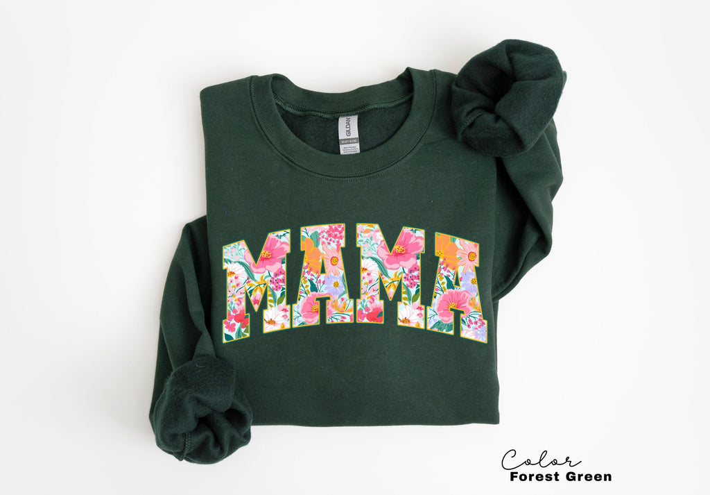Mama Floral Flower Sweatshirt, Floral Mom Spring Crewneck