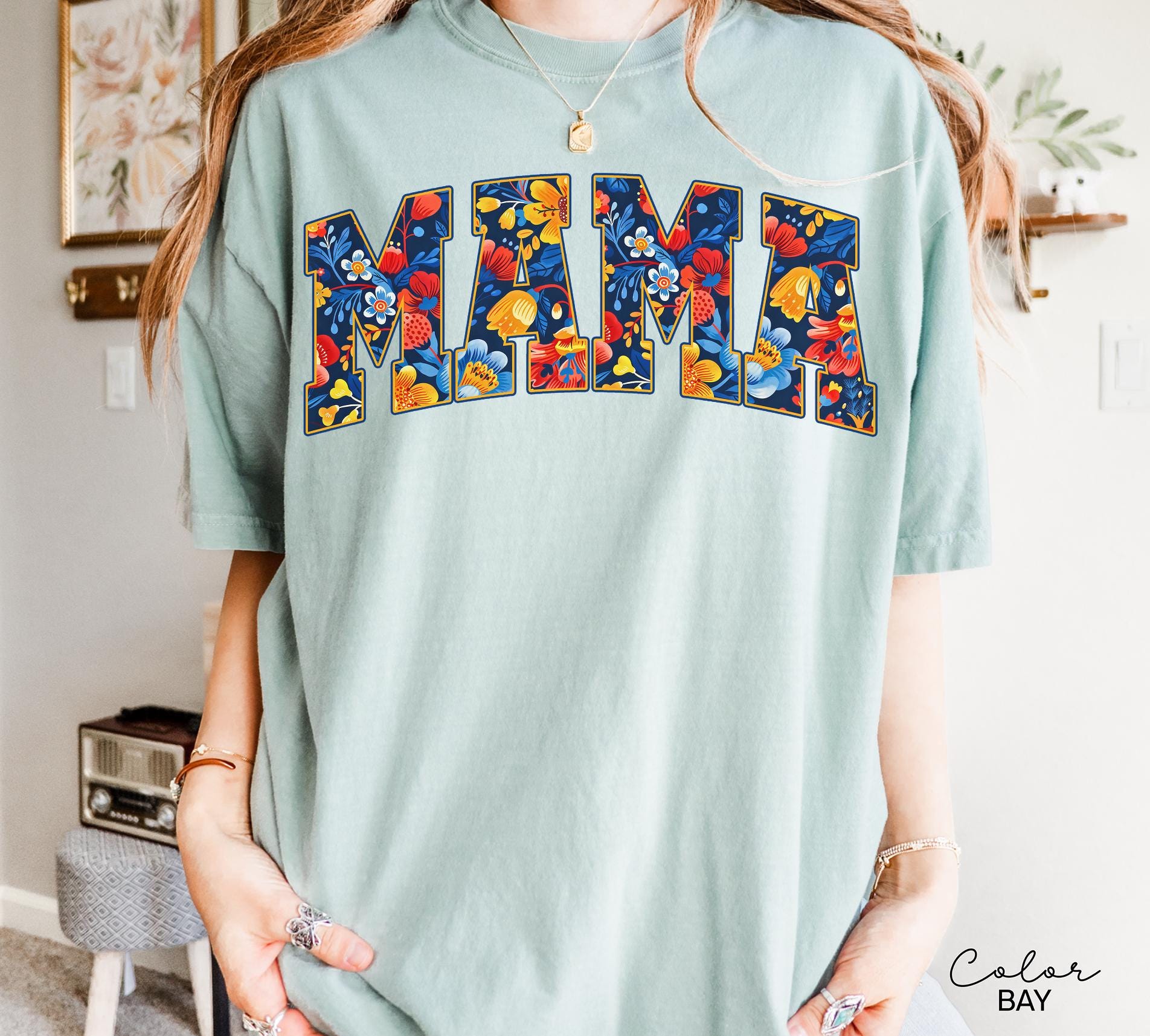 Mama Floral Flower Sweatshirt, Floral Mom Spring Crewneck Sweater