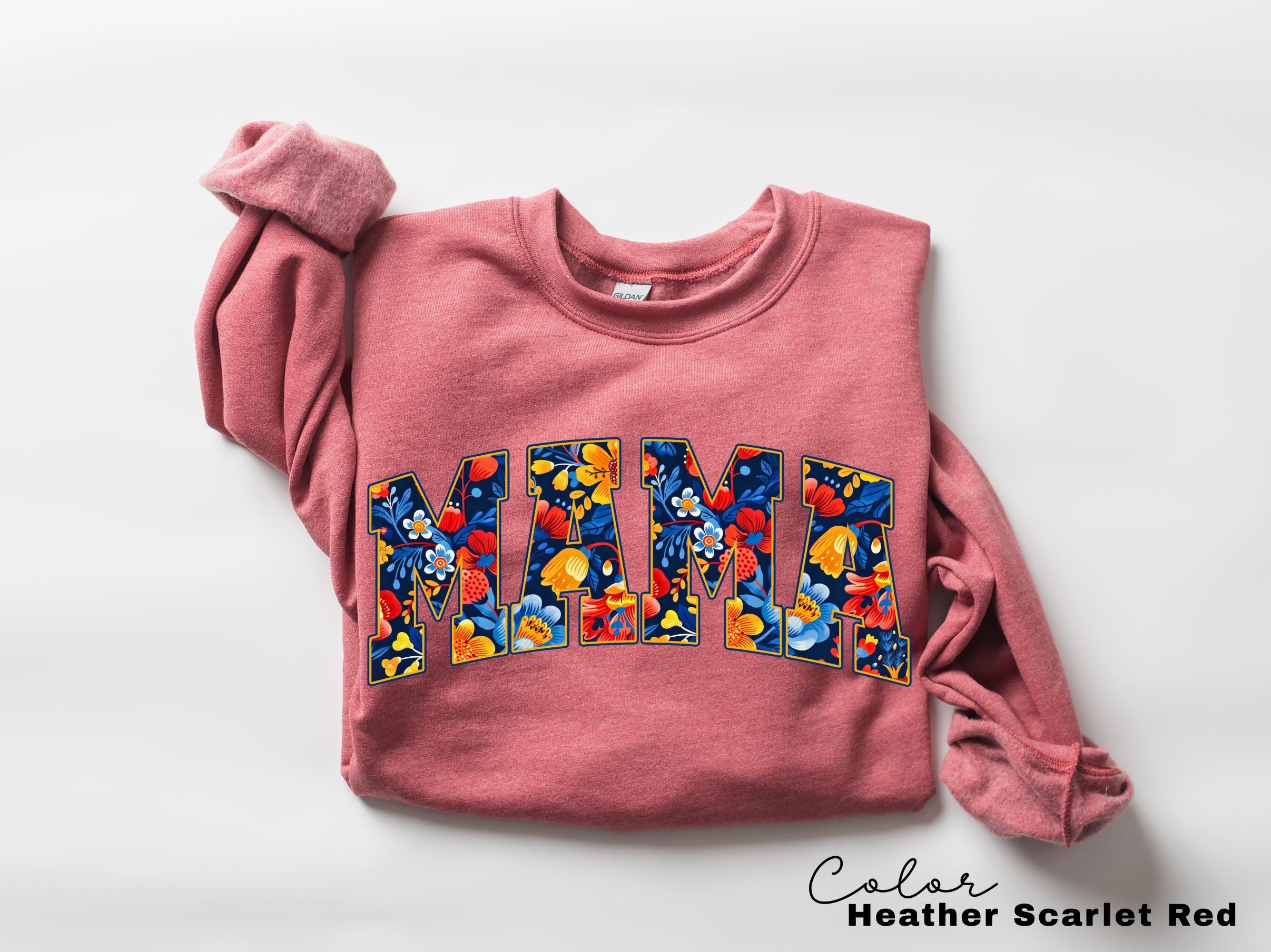 Mama Floral Flower Sweatshirt, Floral Mom Spring Crewneck Sweater