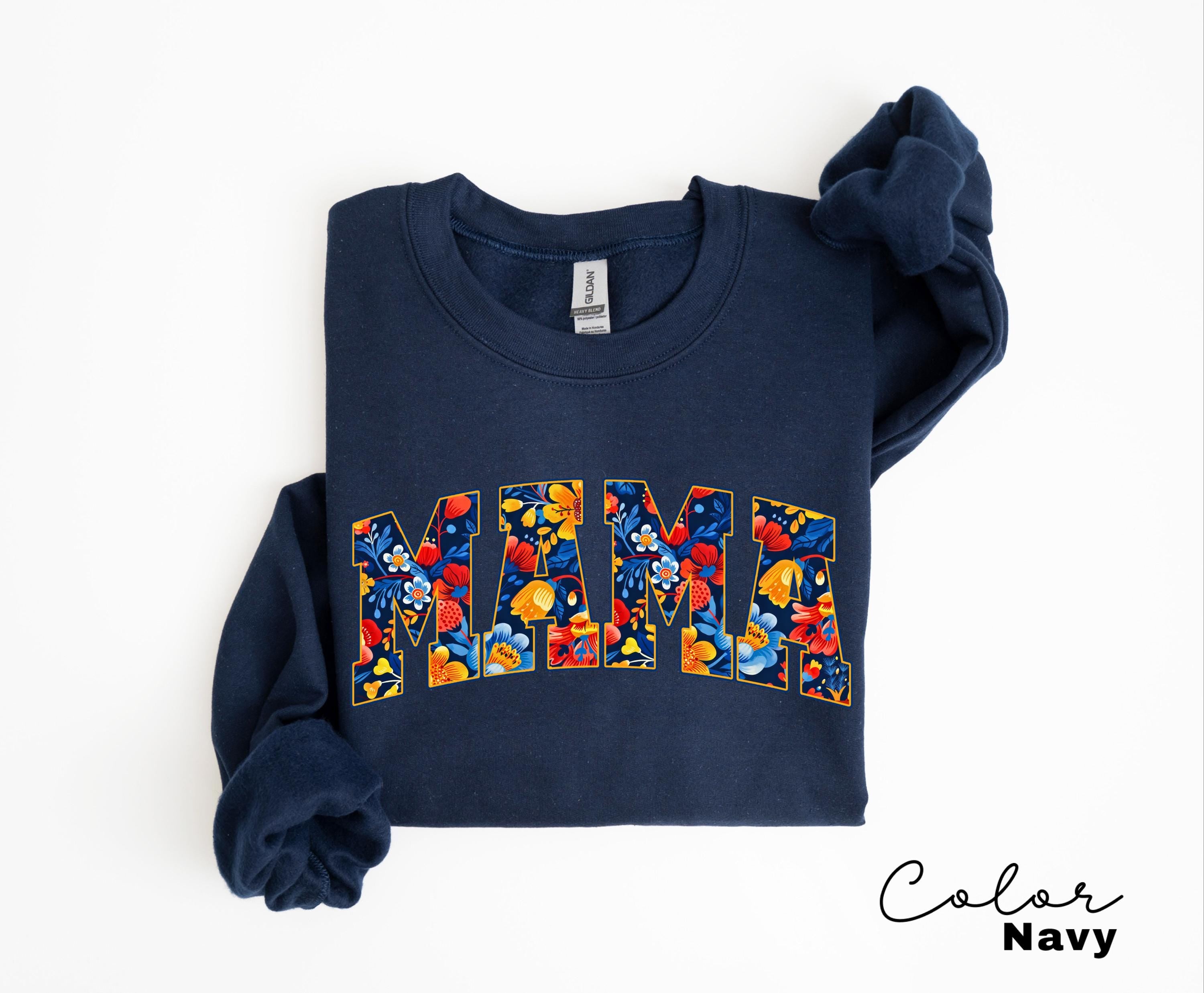 Mama Floral Flower Sweatshirt, Floral Mom Spring, Trendy Mom Sweatshirt, Women's Flower Mama, Spring Pregnancy Reveal Gift for New Mom