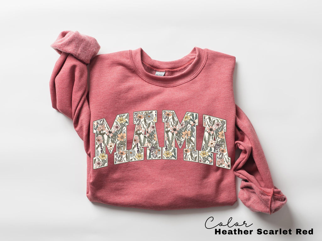 Mama Floral Flower Sweatshirt, Floral Mom Spring Crewneck