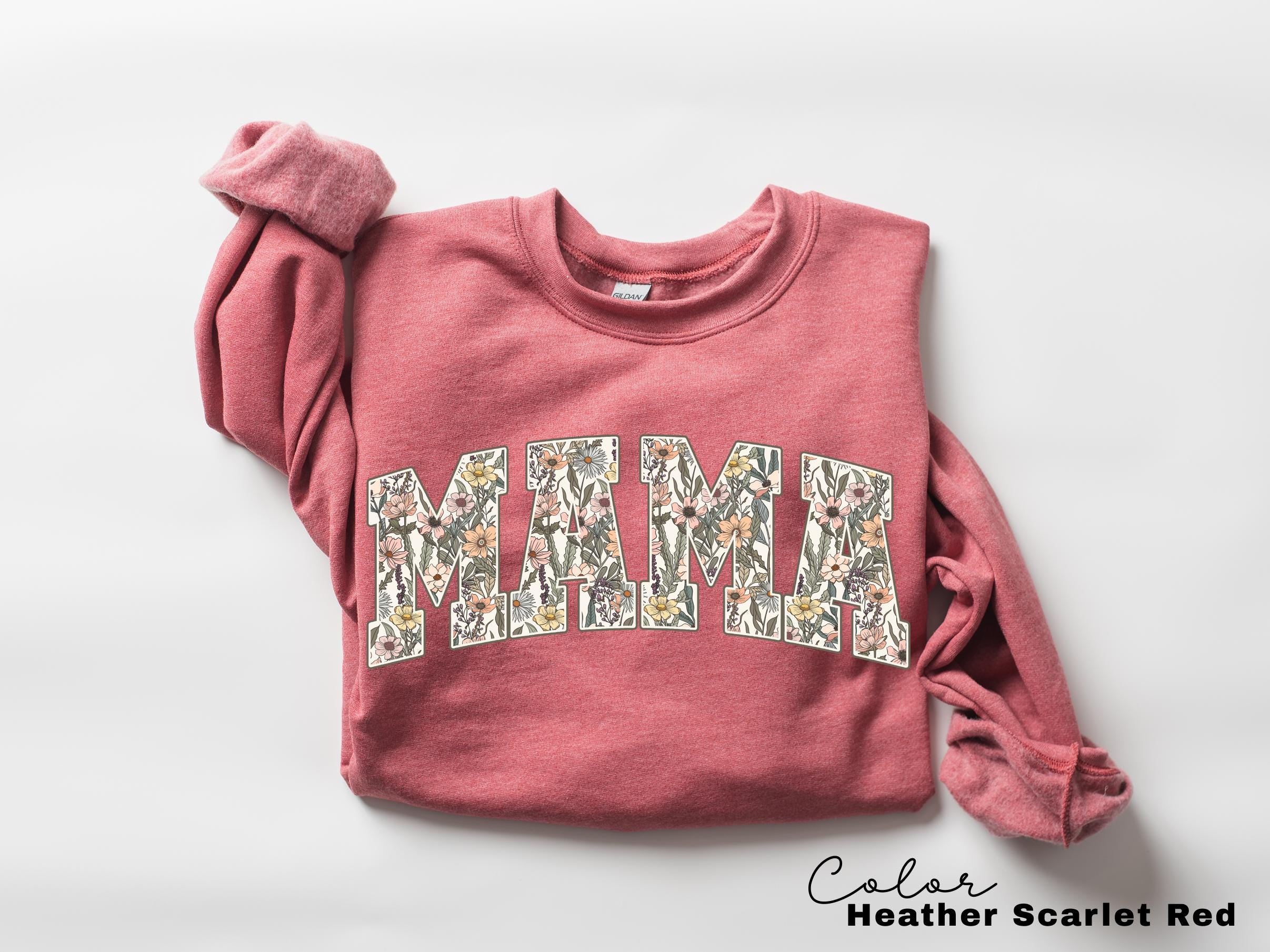 Mama Floral Flower Sweatshirt, Floral Mom Spring Crewneck