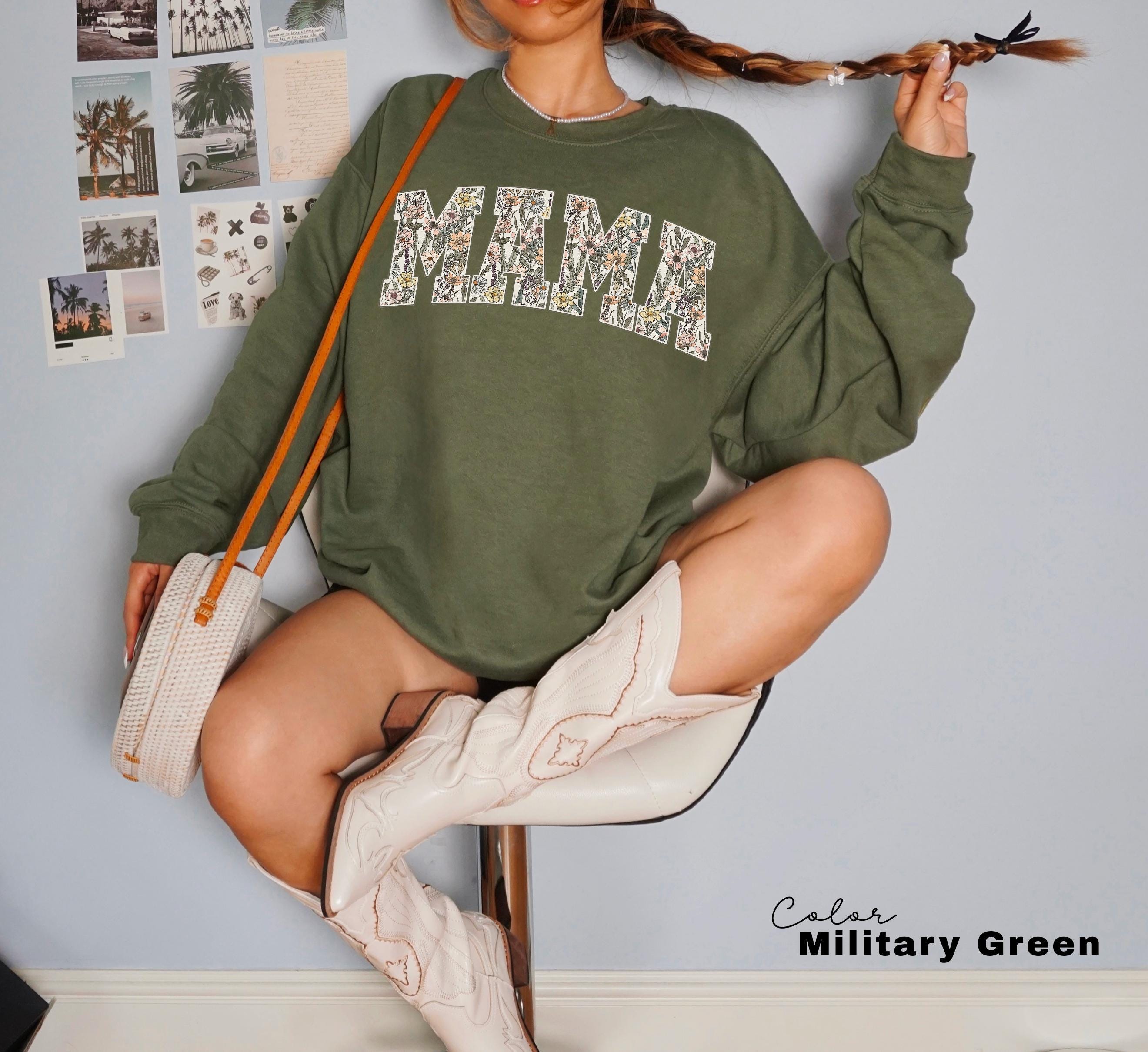 Mama Floral Flower Sweatshirt, Floral Mom Spring Crewneck
