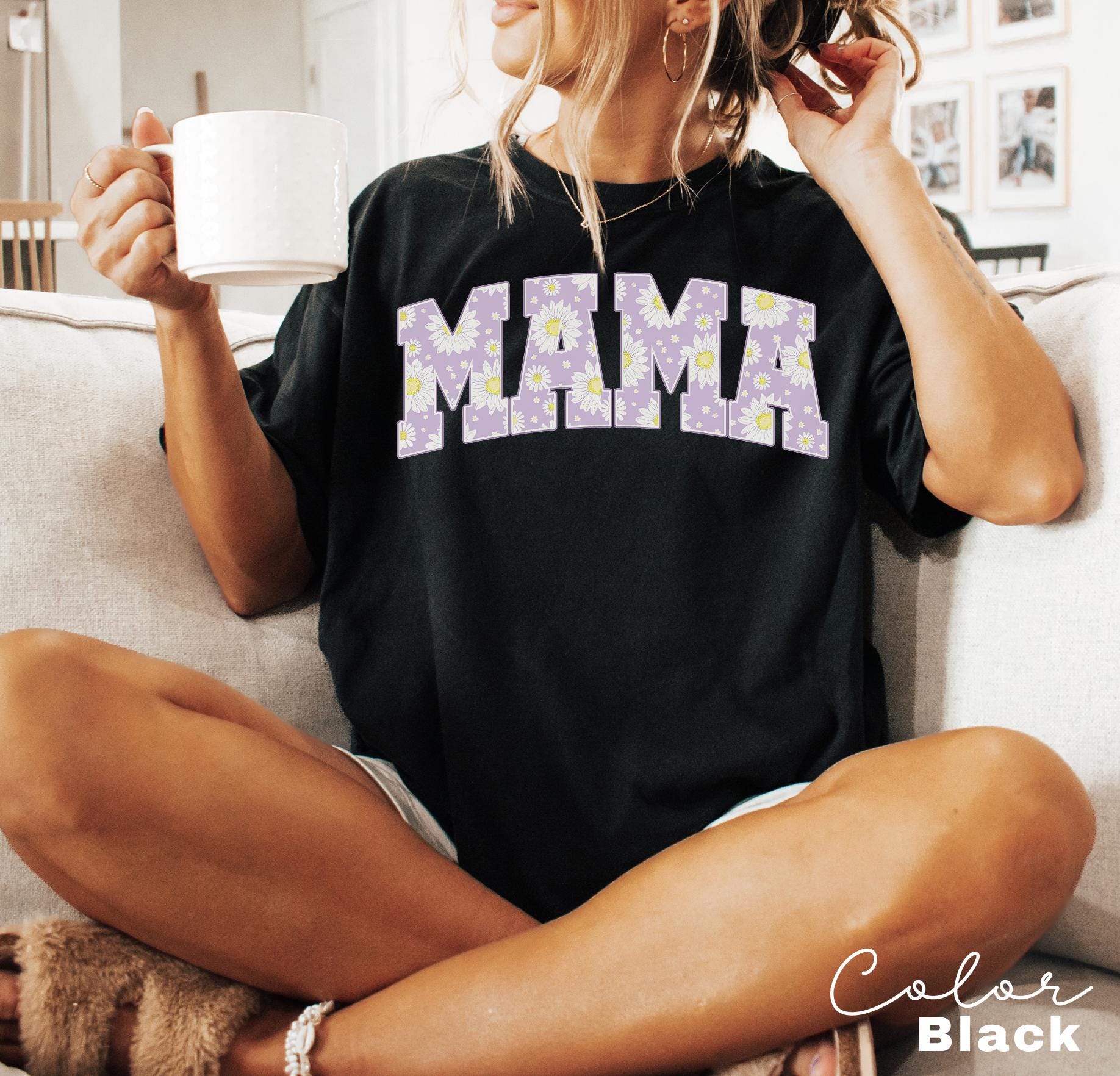 Mama Floral Flower Sweatshirt, Floral Mom Spring, Trendy Mom Sweatshirt, Women's Flower Mama, Spring Pregnancy Reveal Gift for New Mom
