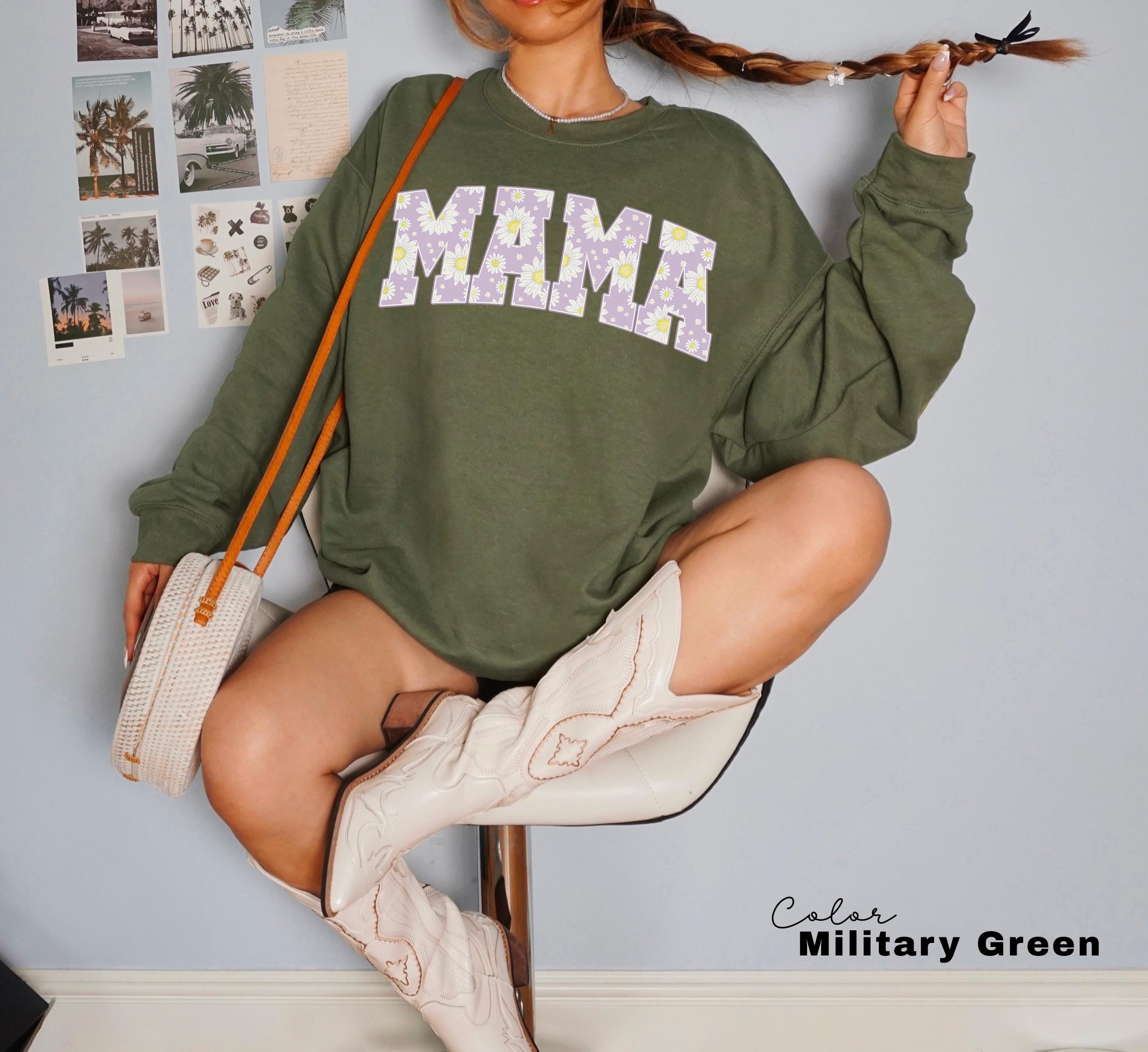 Mama Floral Flower Sweatshirt, Spring Mom Crewneck for New Moms