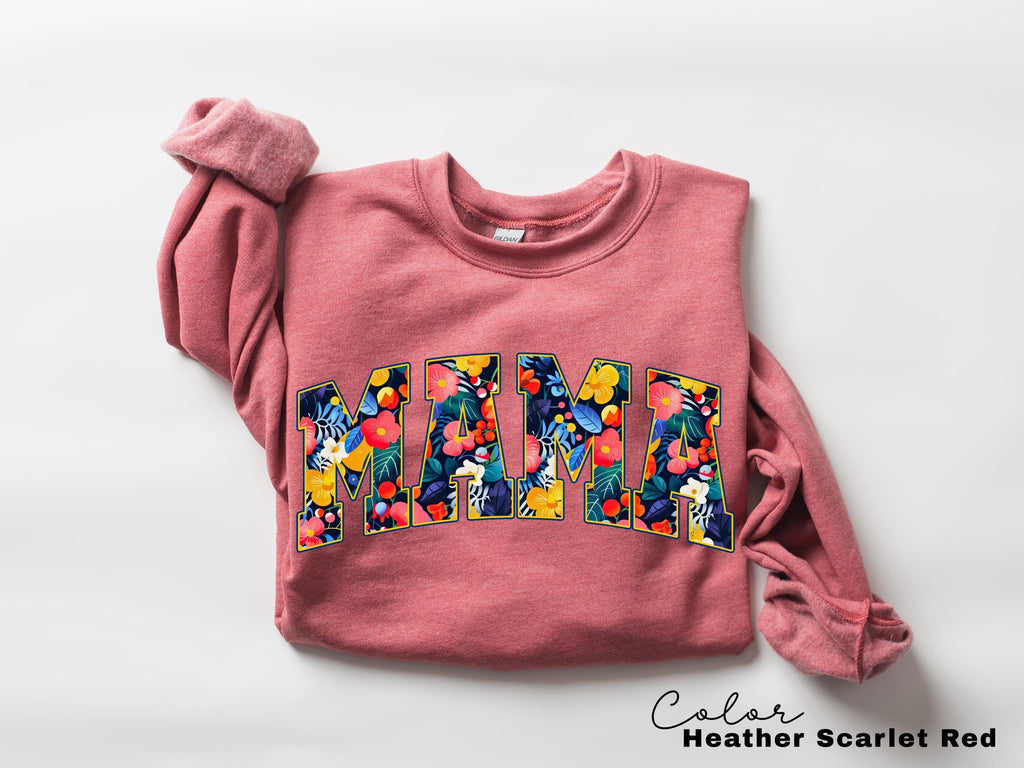 Mama Floral Flower Sweatshirt, Floral Mom Spring Crewneck