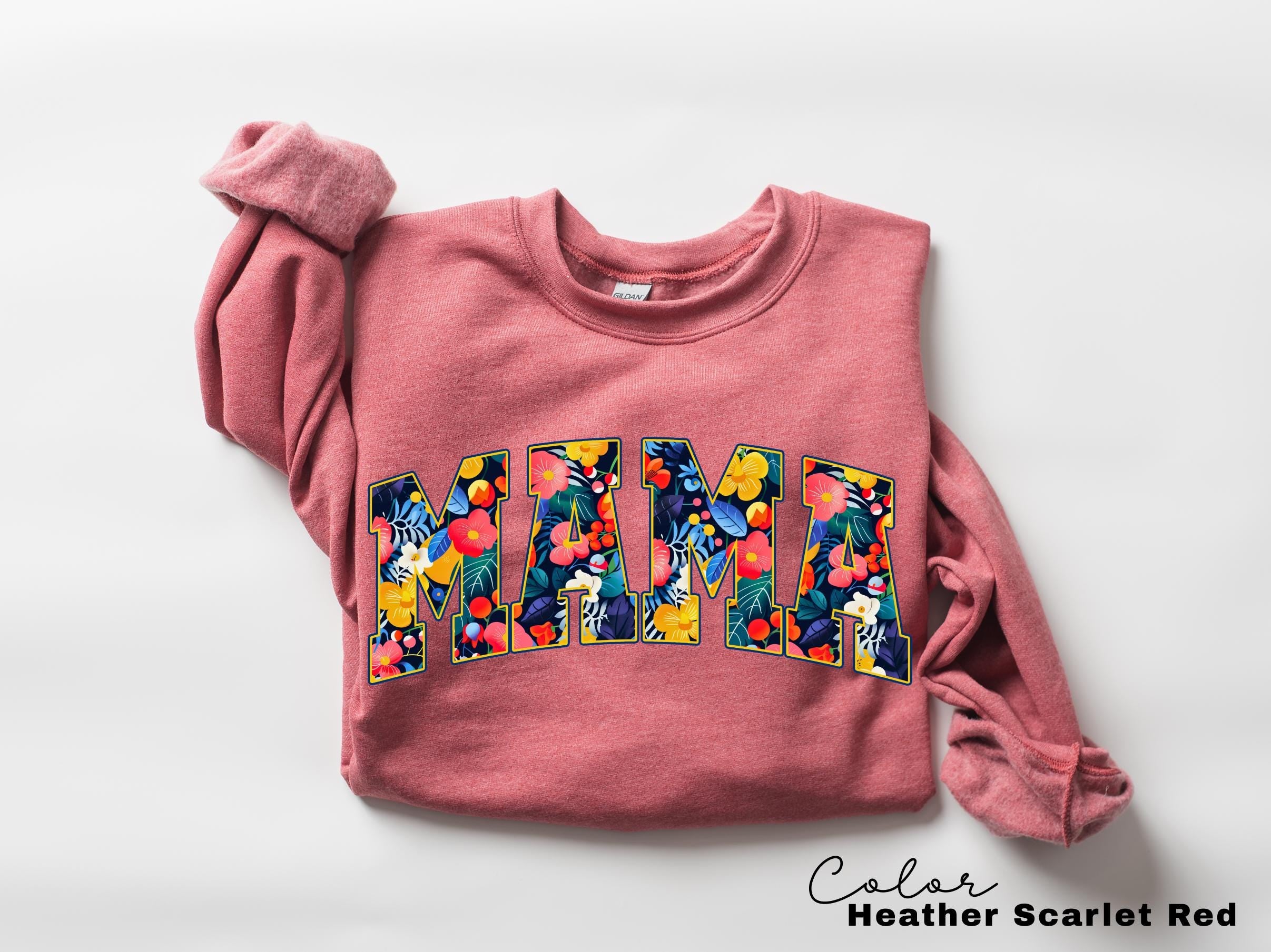 Mama Floral Flower Sweatshirt, Floral Mom Spring Crewneck