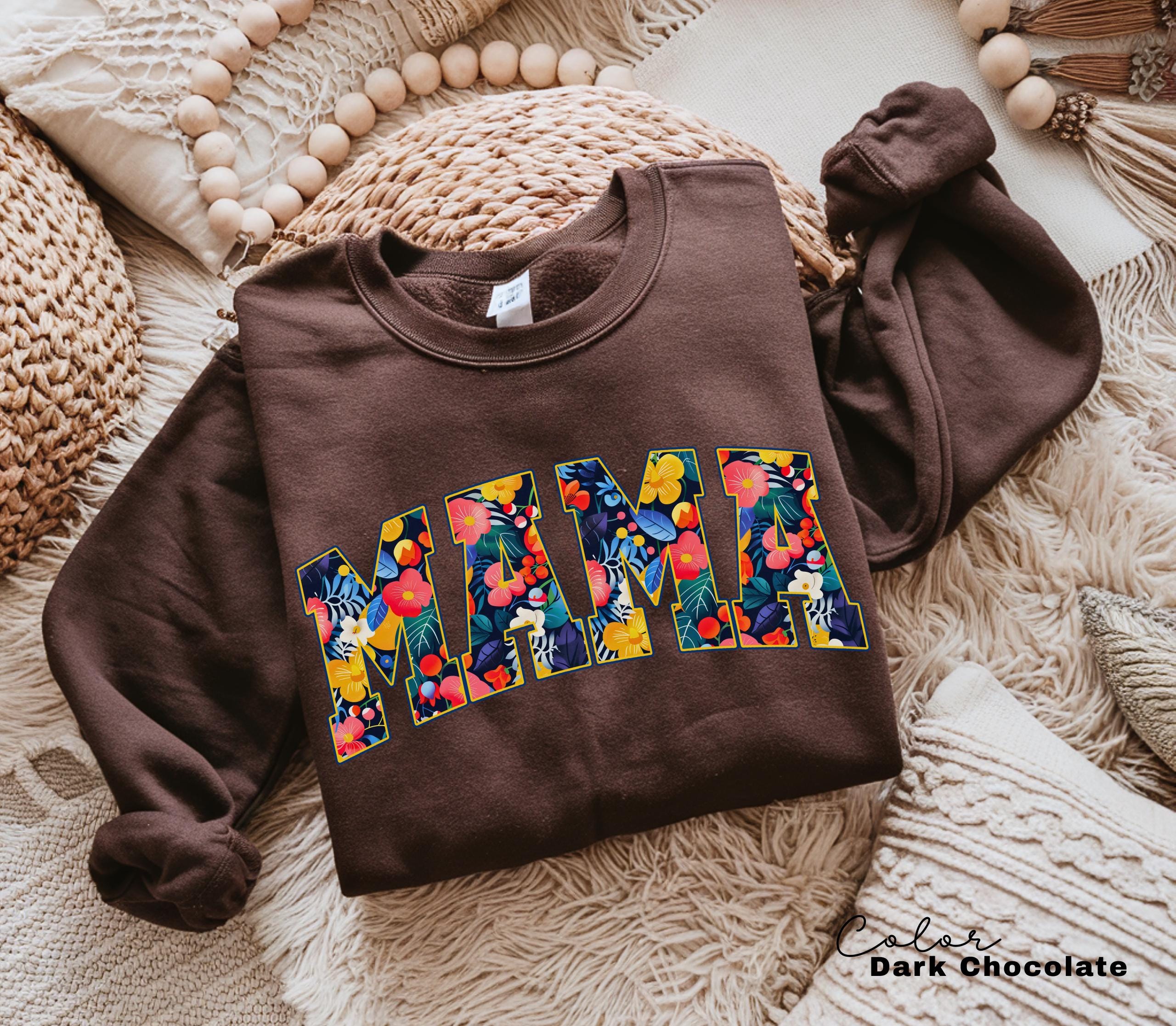Mama Floral Flower Sweatshirt, Floral Mom Spring, Trendy Mom Sweatshirt, Women's Flower Mama, Spring Pregnancy Reveal Gift for New Mom