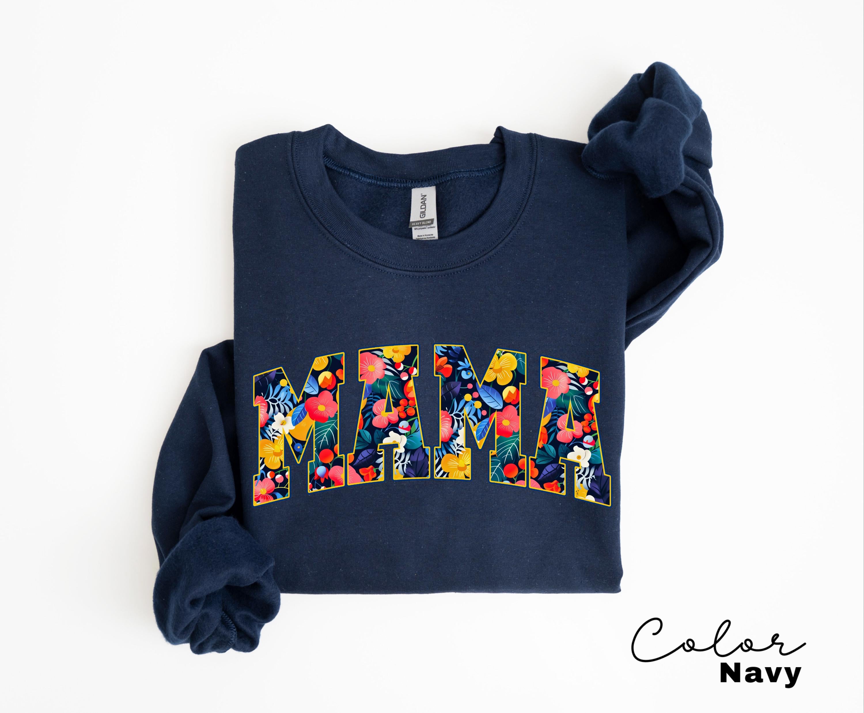 Mama Floral Flower Sweatshirt, Floral Mom Spring Crewneck