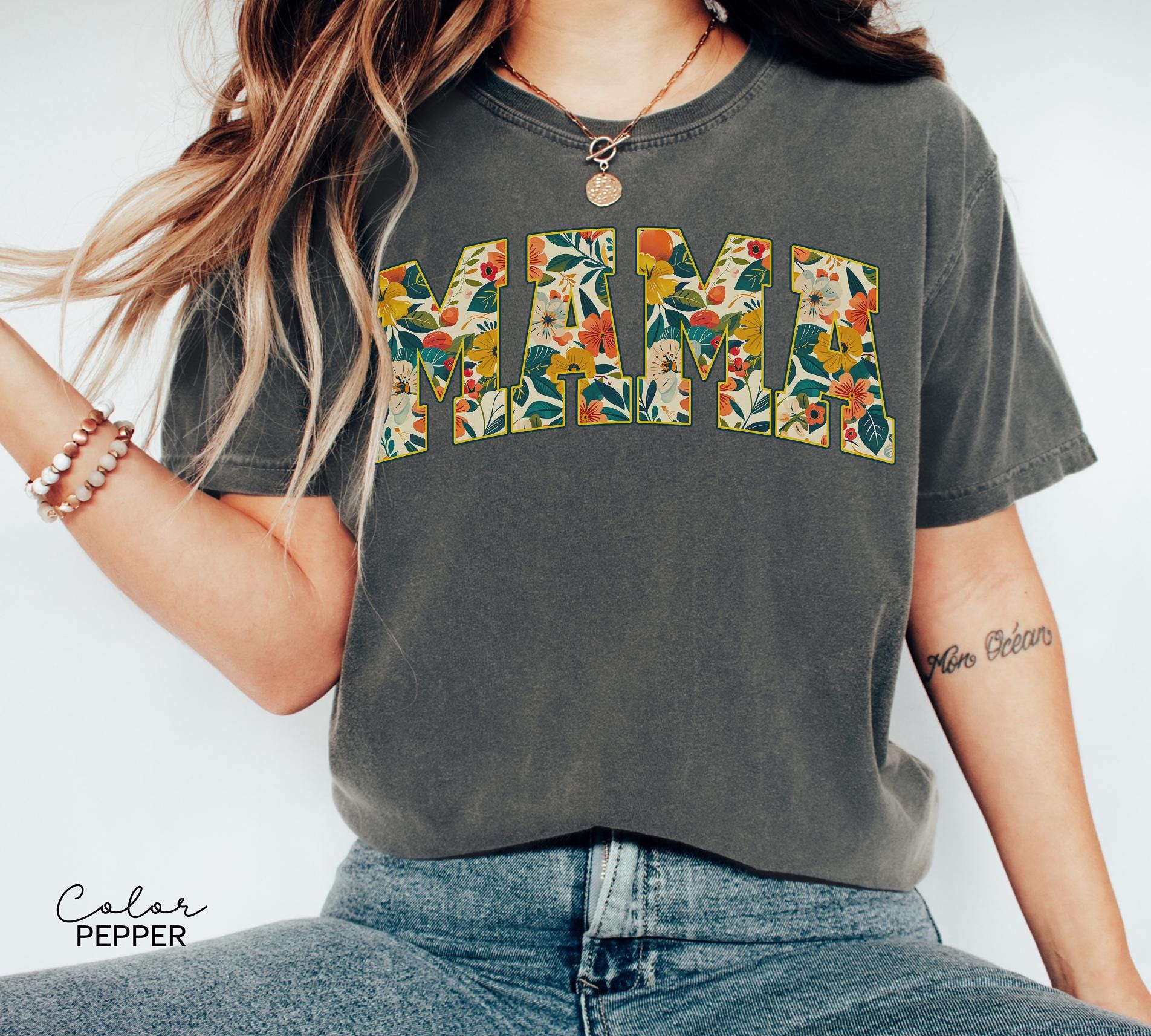 Mama Floral Flower Sweatshirt, Floral Mom Spring, Trendy Mom Sweatshirt, Women's Flower Mama, Spring Pregnancy Reveal Gift for New Mom