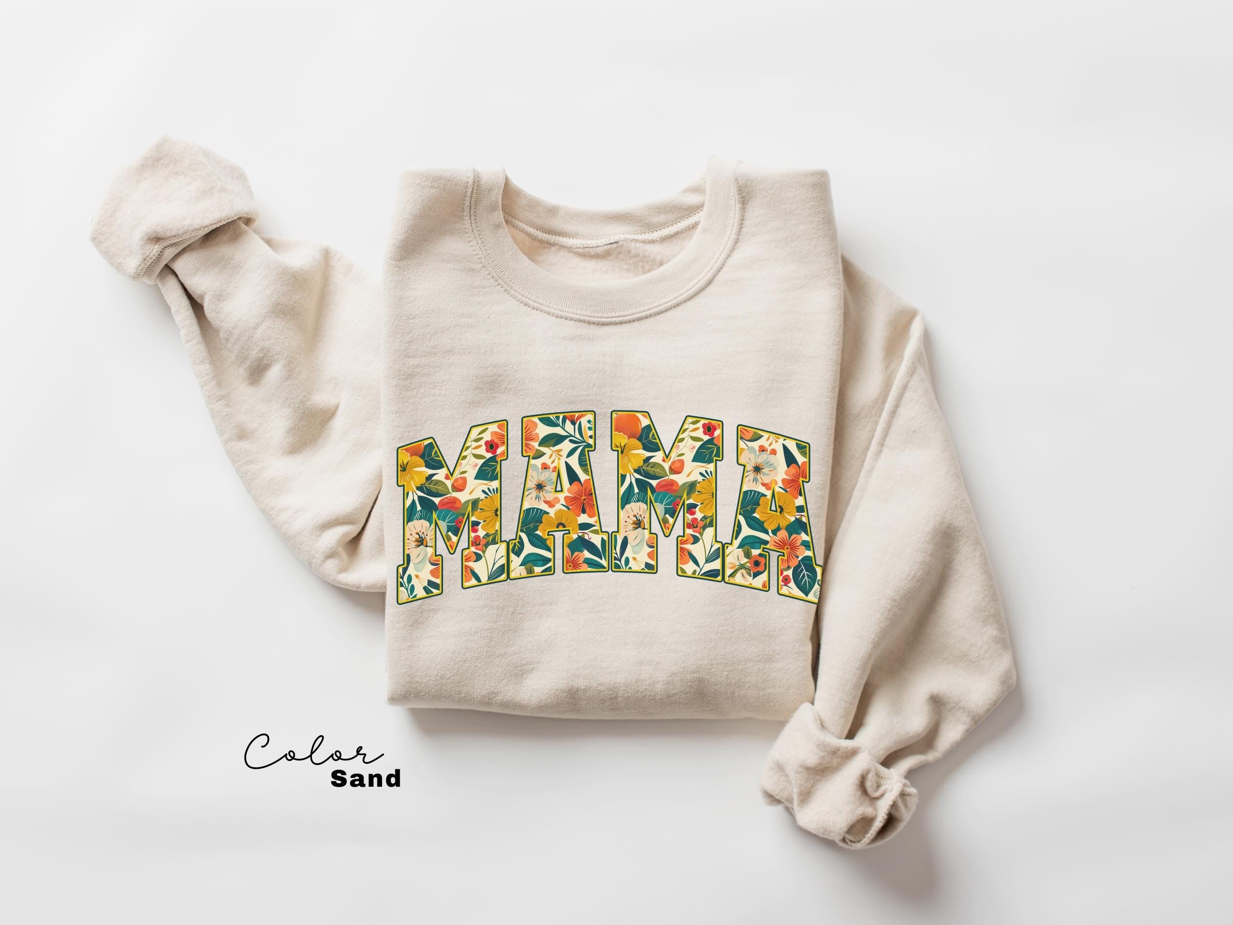 Mama Floral Flower Sweatshirt, Floral Mom Spring Crewneck