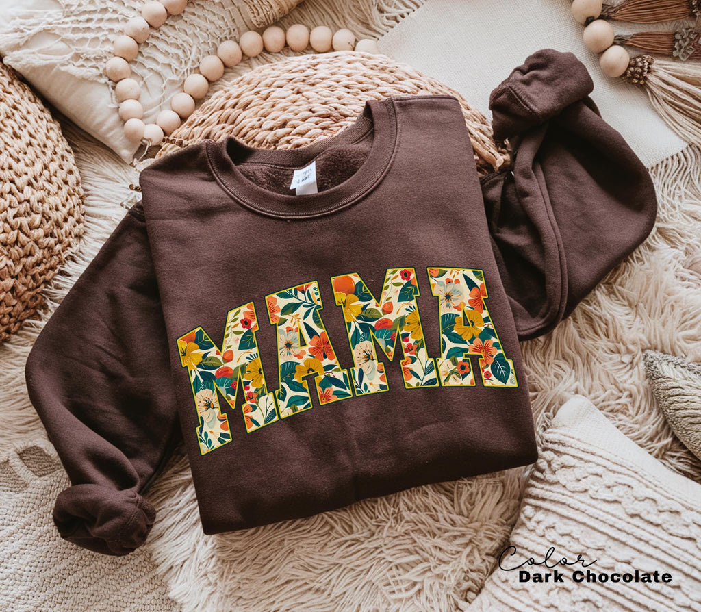 Mama Floral Flower Sweatshirt, Floral Mom Spring, Trendy Mom Sweatshirt, Women's Flower Mama, Spring Pregnancy Reveal Gift for New Mom