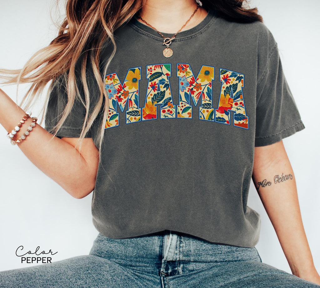 Mama Floral Flower Sweatshirt, Floral Mom Spring, Trendy Mom Sweatshirt, Women's Flower Mama, Spring Pregnancy Reveal Gift for New Mom