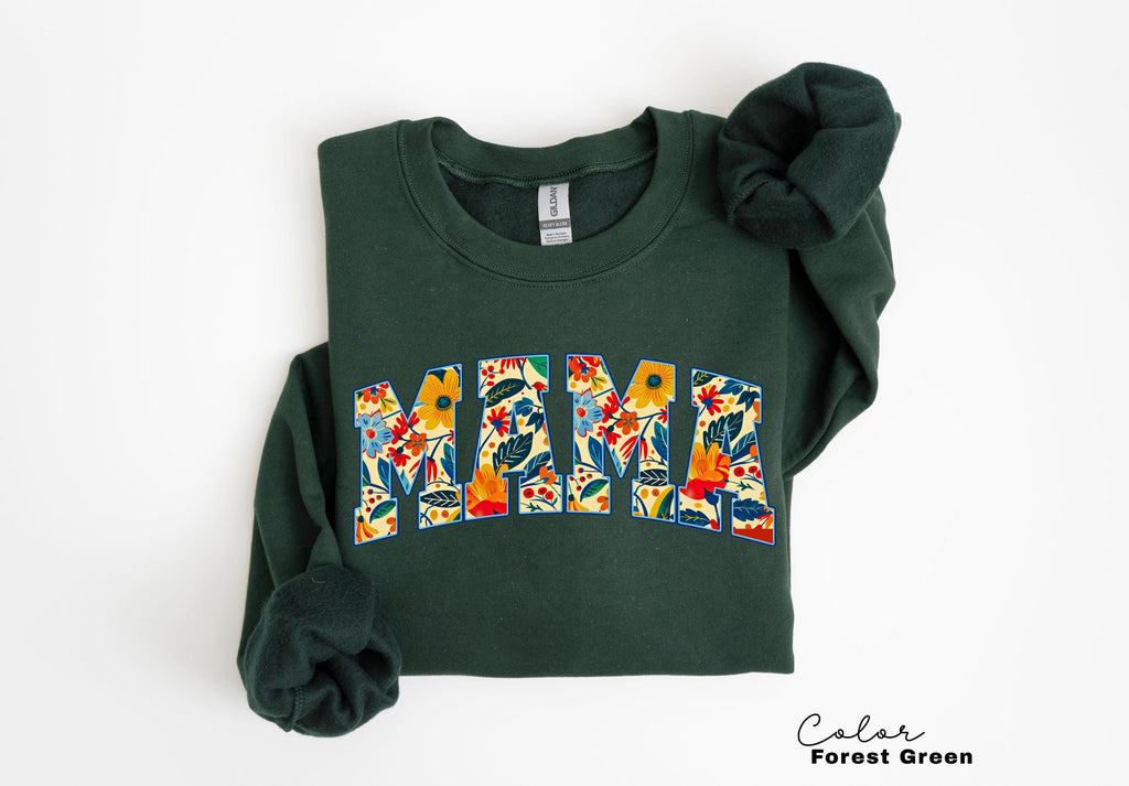 Mama Floral Flower Sweatshirt, Floral Mom Spring Crewneck
