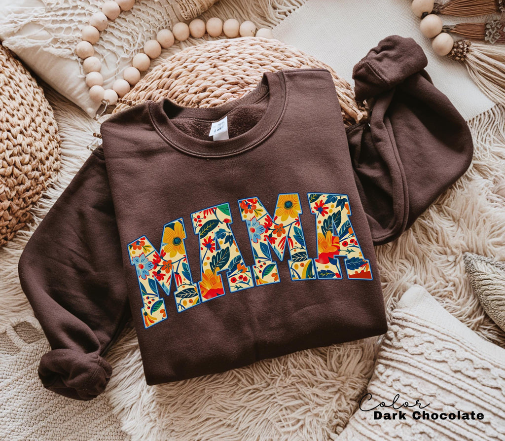 Mama Floral Flower Sweatshirt, Floral Mom Spring Crewneck