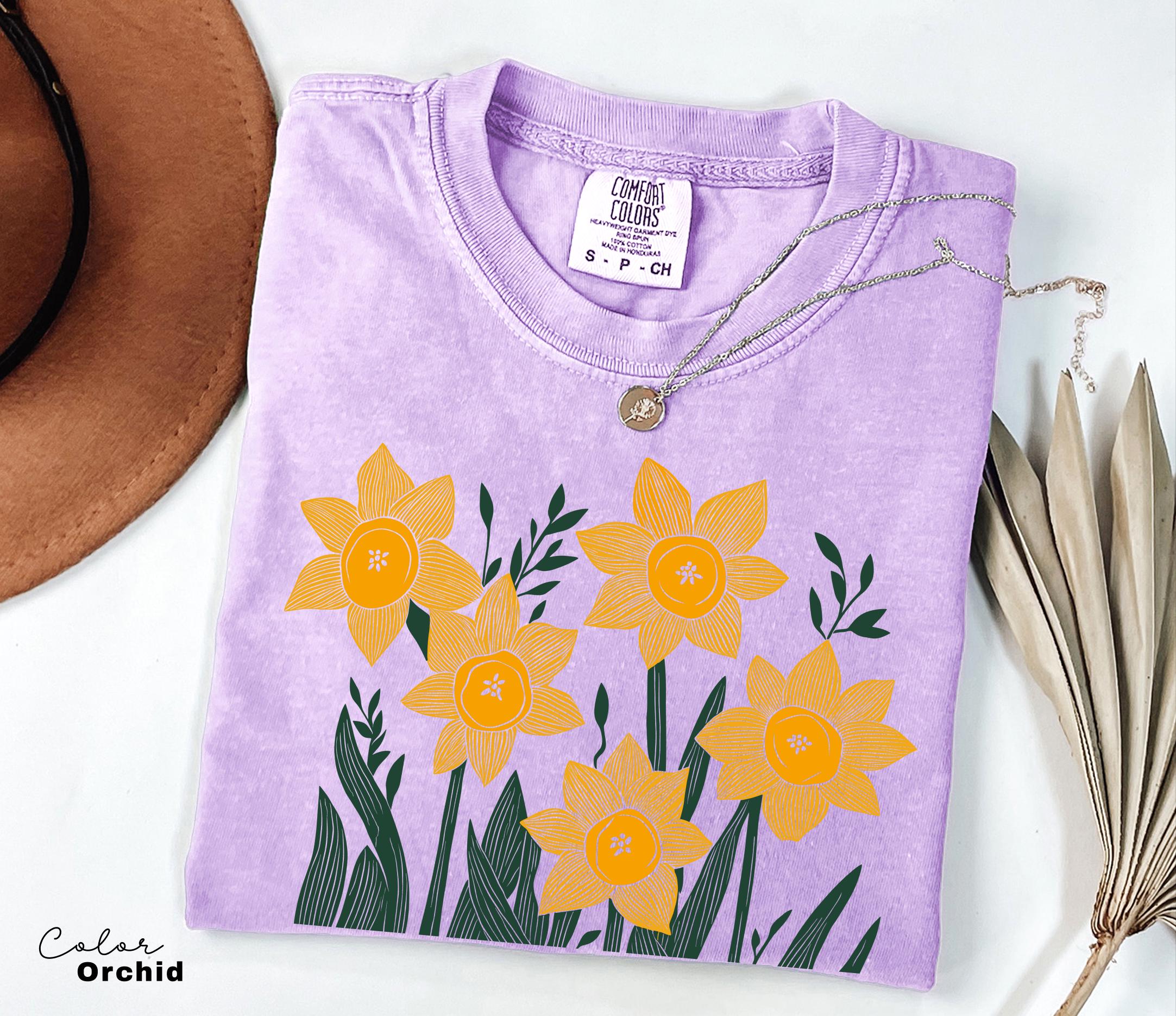 Flower Shirt Comfort Colors, Wildflowers Shirt, Cottagecore Floral Tee, Botanical Shirt, Nature Aesthetic Tee,