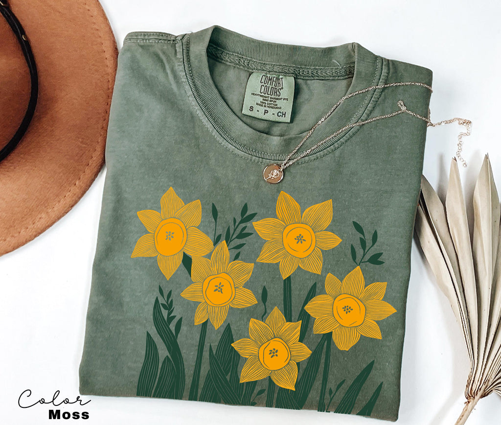 Flower Shirt Comfort Colors, Wildflowers Shirt, Cottagecore Floral Tee, Botanical Shirt, Nature Aesthetic Tee,