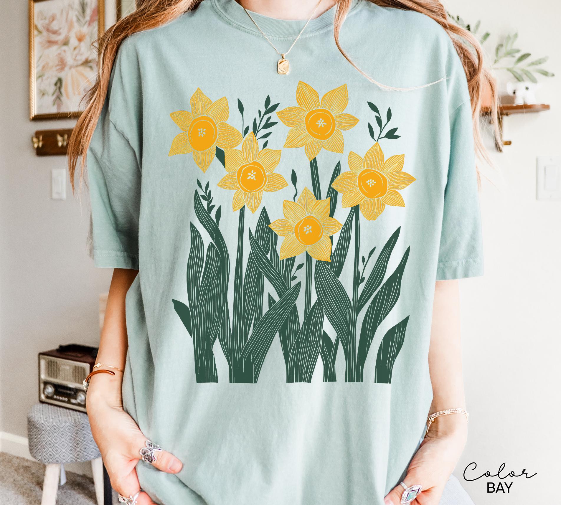 Flower Shirt Comfort Colors, Wildflowers Shirt, Cottagecore Floral Tee, Botanical Shirt, Nature Aesthetic Tee,