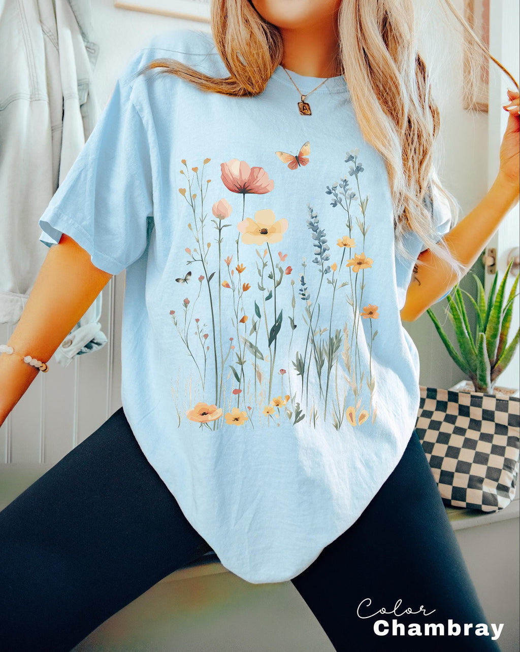 Wildflower Botanical Graphic Tee, Retro Cottagecore Comfort Colors® T-Shirt, Garden Flower Shirt