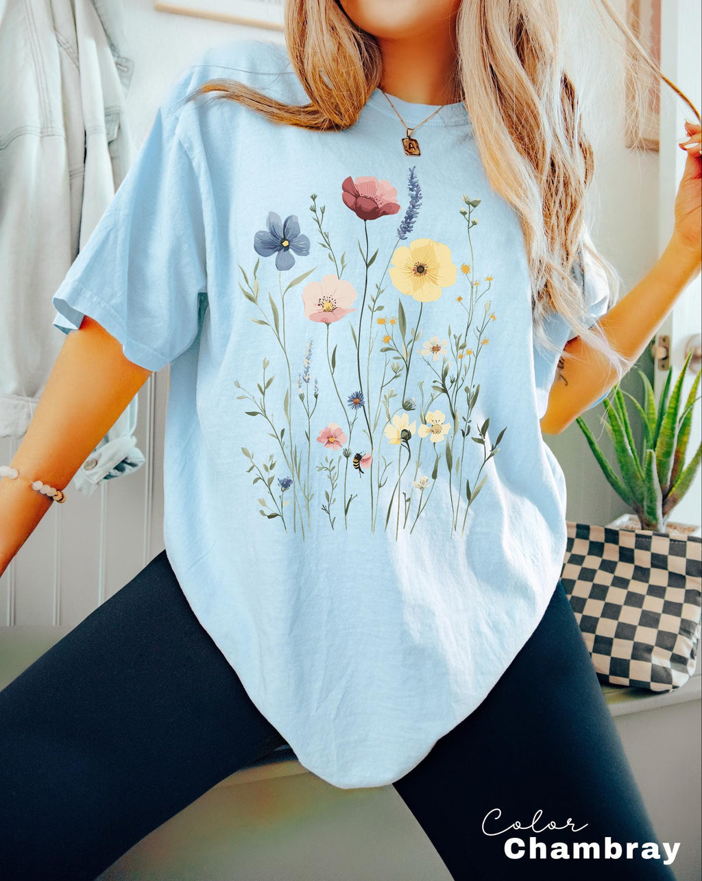Pressed Wildflower Shirt, Nature Cottagecore Tee, Summer Spring Flowers, Comfort Colors Shirt